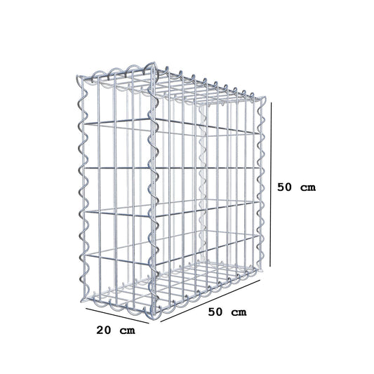 Gabion 50 cm x 50 cm x 20 cm (L x H x D), maskstorlek 5 cm x 10 cm, spiral