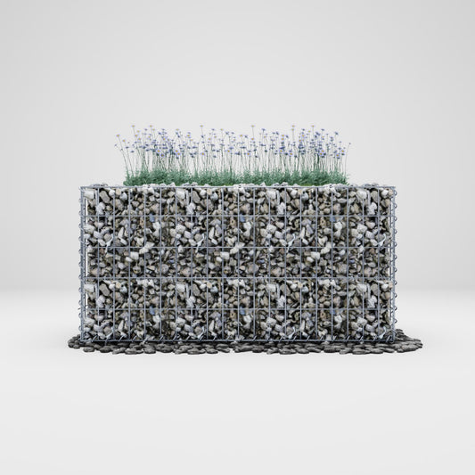 Högbädd, fyrkantig 100 cm x 50 cm x 50 cm (L x H x D), maskstorlek 5 x 10 cm, väggtjocklek 10 cm