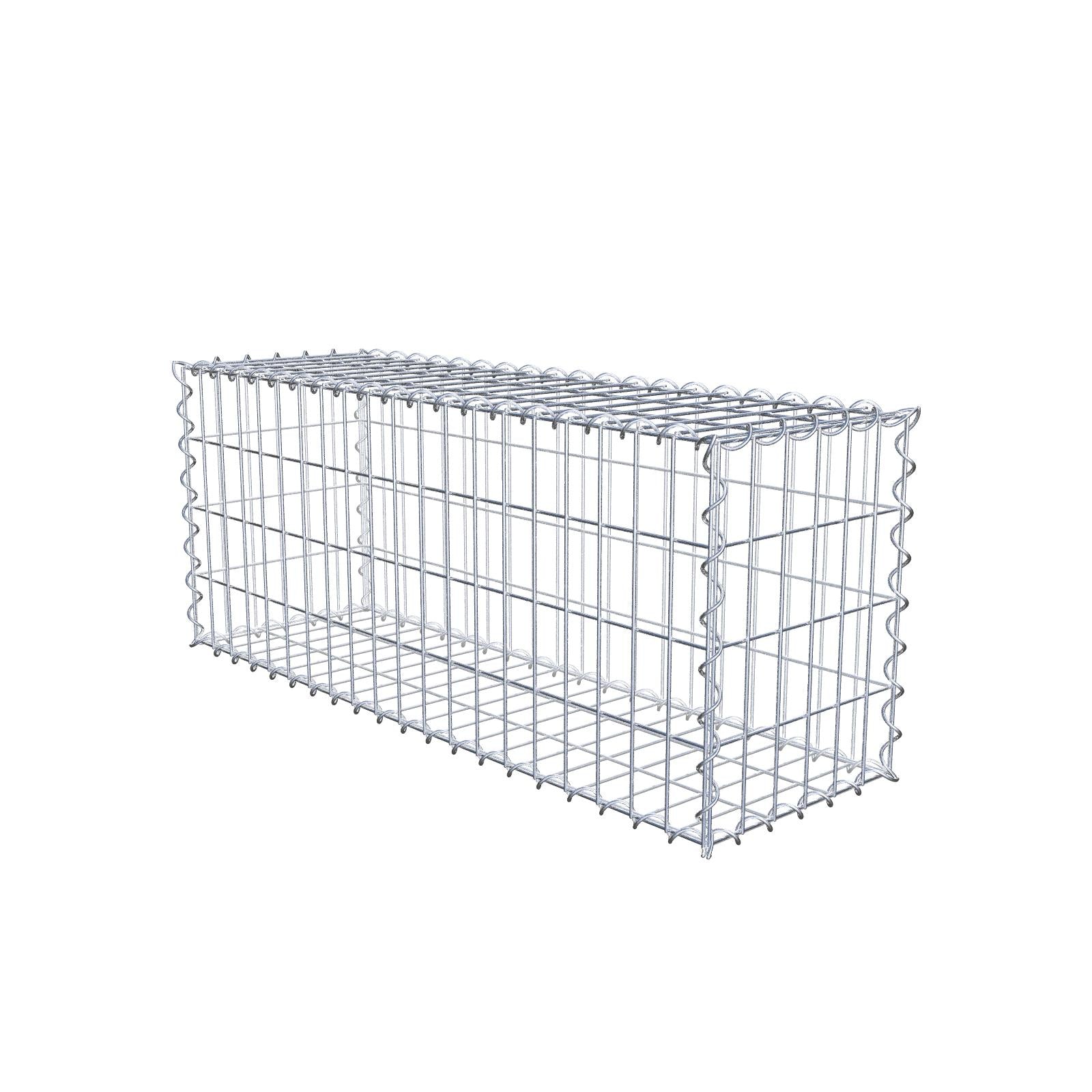 Schanskorf 100 cm x 40 cm x 30 cm (L x H x D), maaswijdte 5 cm x 10 cm, spiraalvormig
