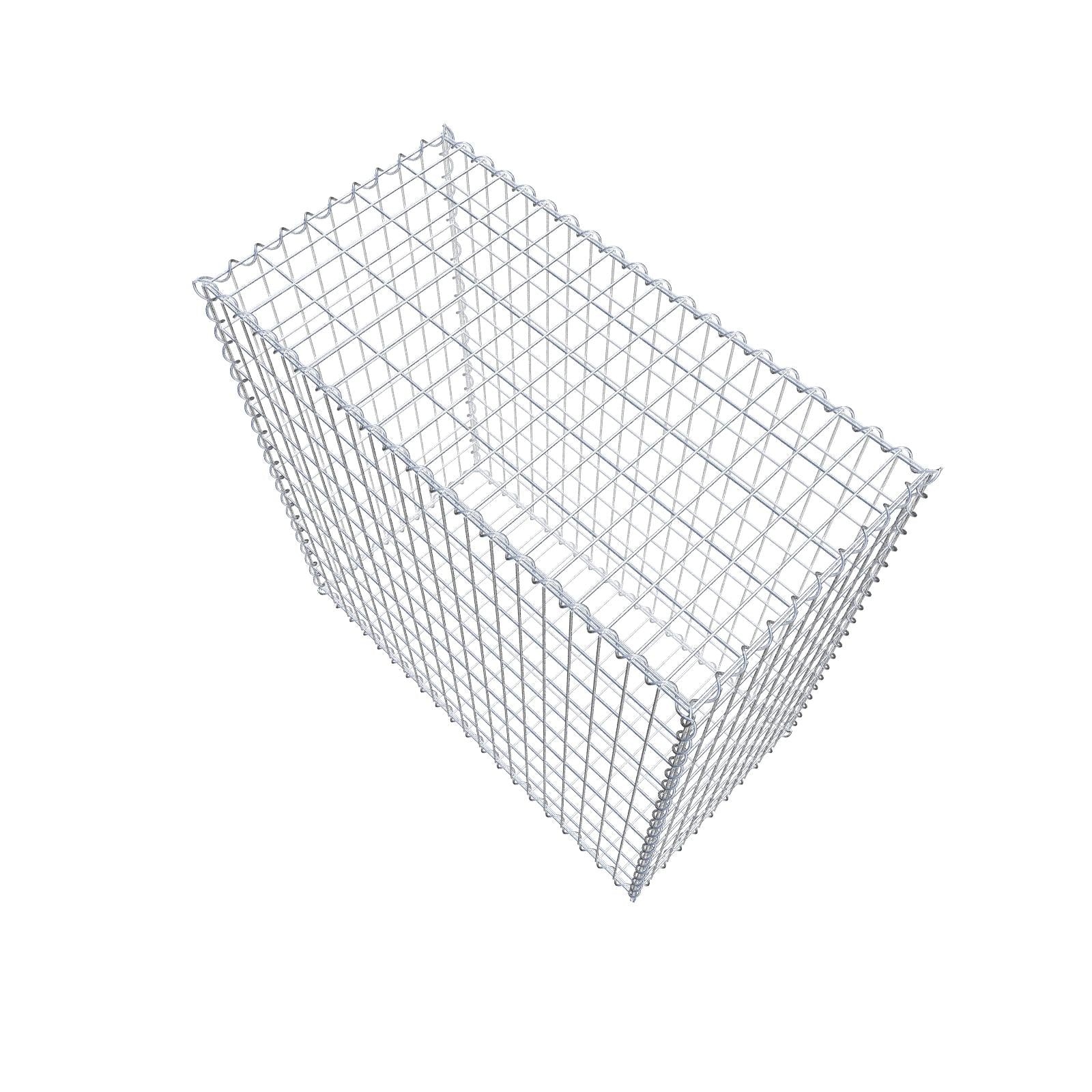Gabião 100 cm x 100 cm x 50 cm (C x A x P), malhagem 5 cm x 10 cm, espiral