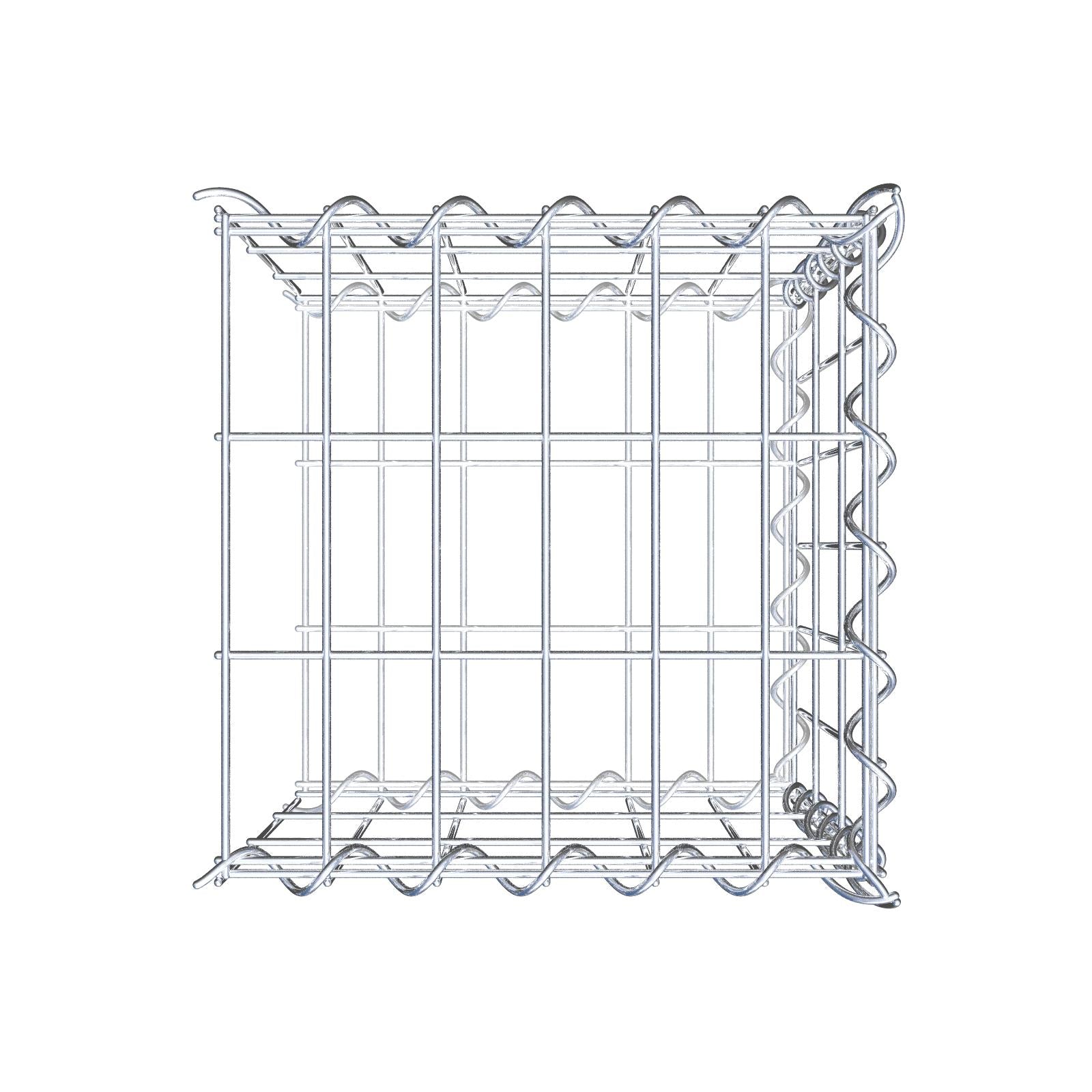 Gabião tipo 2 30 cm x 30 cm x 30 cm (C x A x P), malhagem 5 cm x 10 cm, espiral