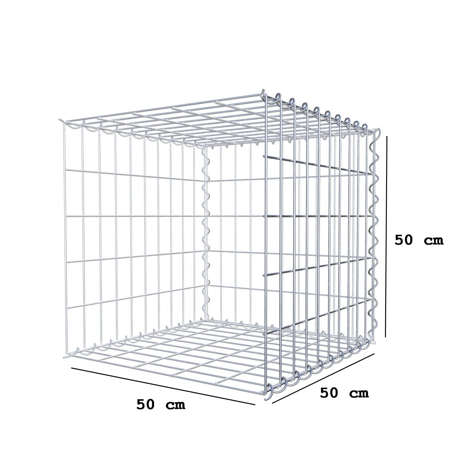 Påväxt gabion typ 2 50 cm x 50 cm x 50 cm (L x H x D), maskstorlek 5 cm x 10 cm, spiral