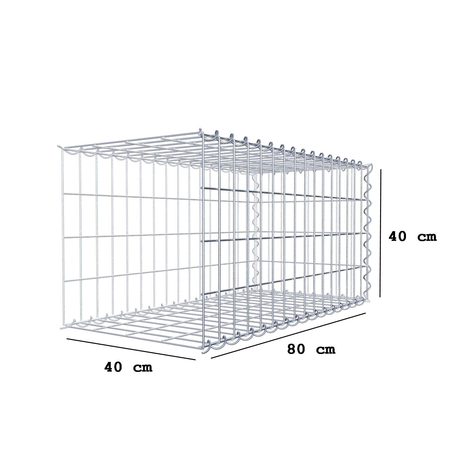 Add-on schanskorf type 2 80 cm x 40 cm x 40 cm (L x H x D), maaswijdte 5 cm x 10 cm, spiraalvormig