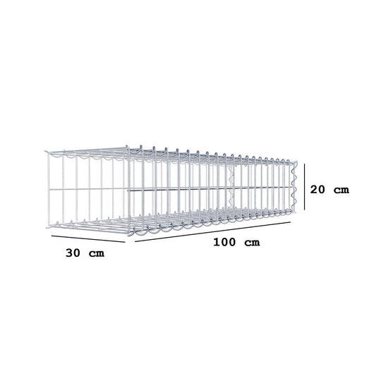 Add-on schanskorf type 2 100 cm x 20 cm x 30 cm (L x H x D), maaswijdte 5 cm x 10 cm, spiraalvormig