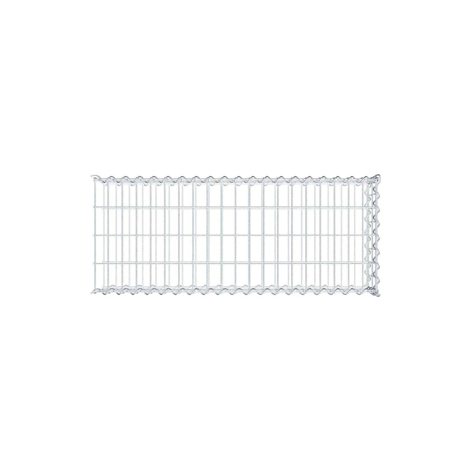 Gabion rapporté type 2 100 cm x 20 cm x 40 cm (L x H x P), mailles 5 cm x 10 cm, spirale