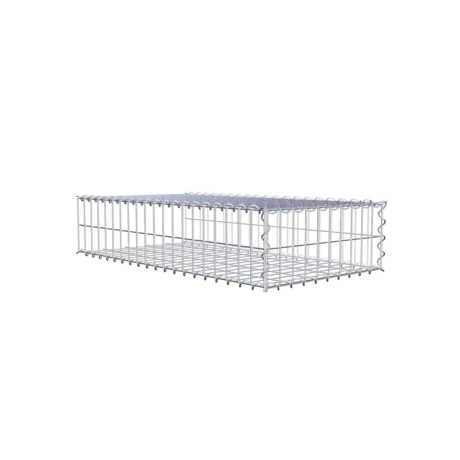 Gabion rapporté type 2 100 cm x 20 cm x 50 cm (L x H x P), mailles 5 cm x 10 cm, spirale