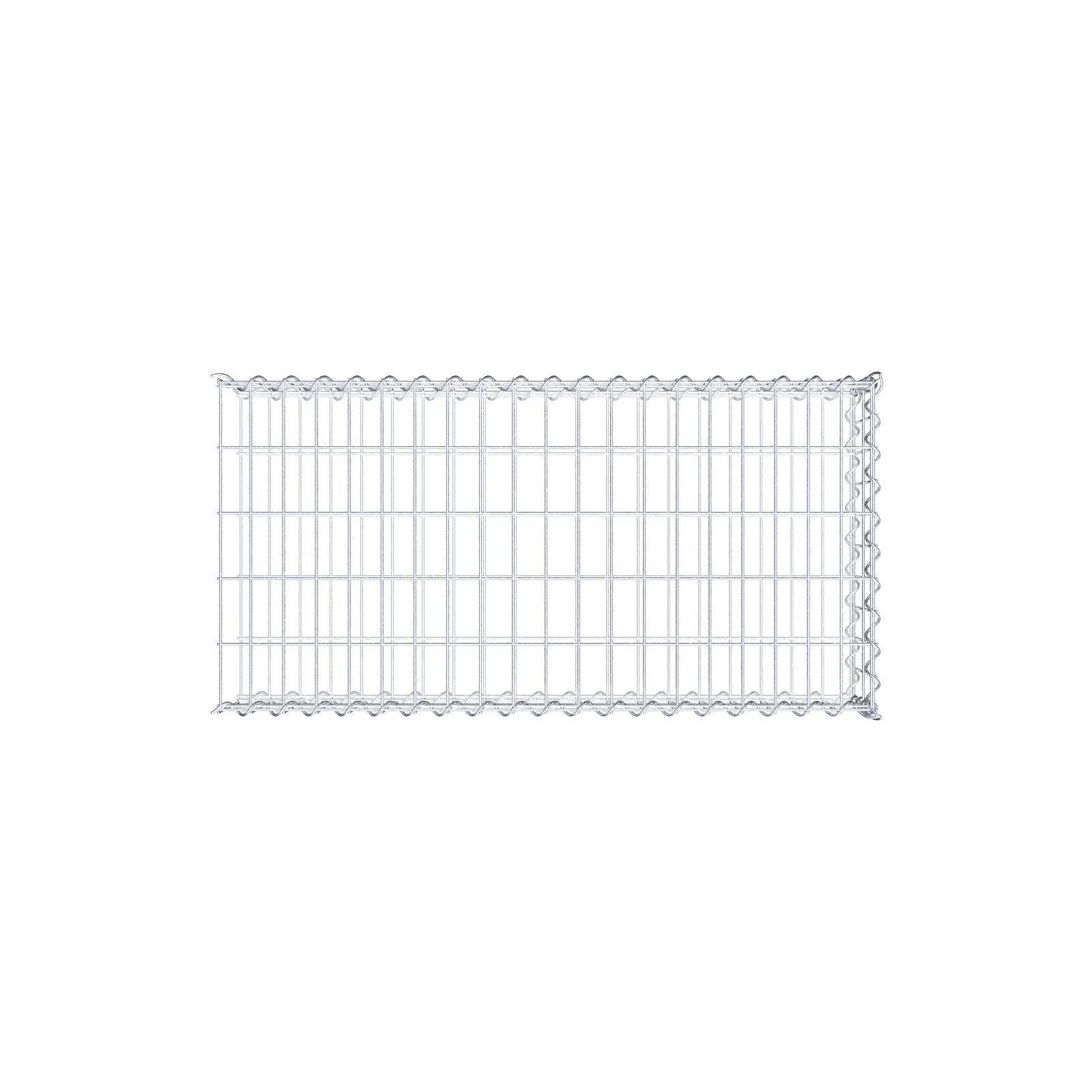 Gabion rapporté type 2 100 cm x 20 cm x 50 cm (L x H x P), mailles 5 cm x 10 cm, spirale