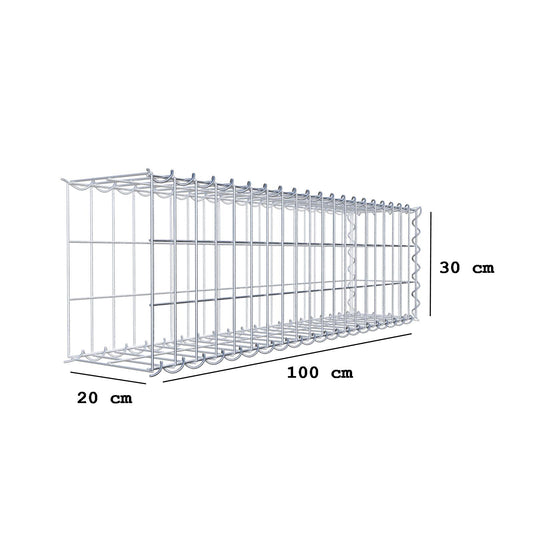 Anbaugabione Typ 2 100 cm x 30 cm x 20 cm (L x H x T), Maschenweite 5 cm x 10 cm, Spirale