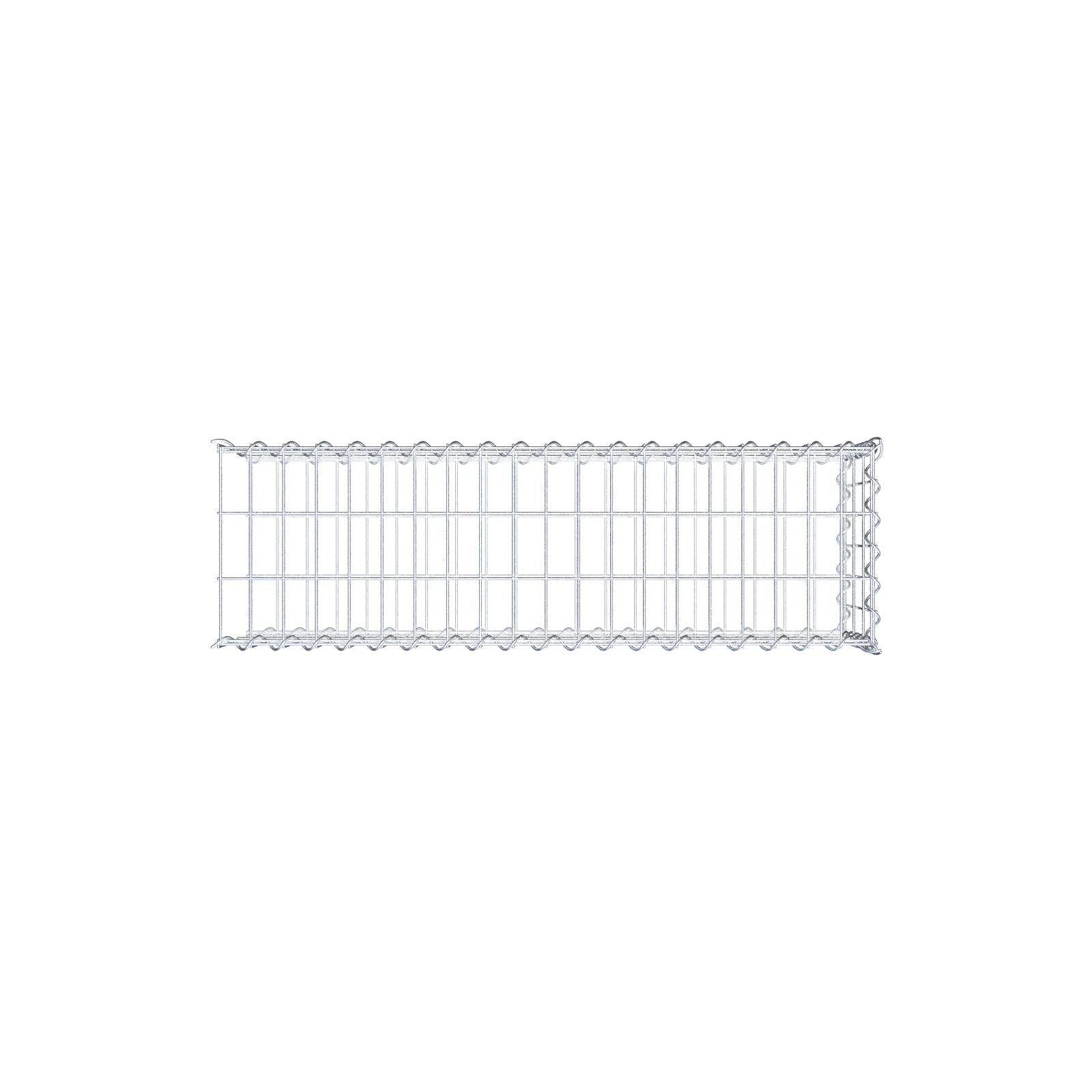 Gabion rapporté type 2 100 cm x 30 cm x 30 cm (L x H x P), mailles 5 cm x 10 cm, spirale