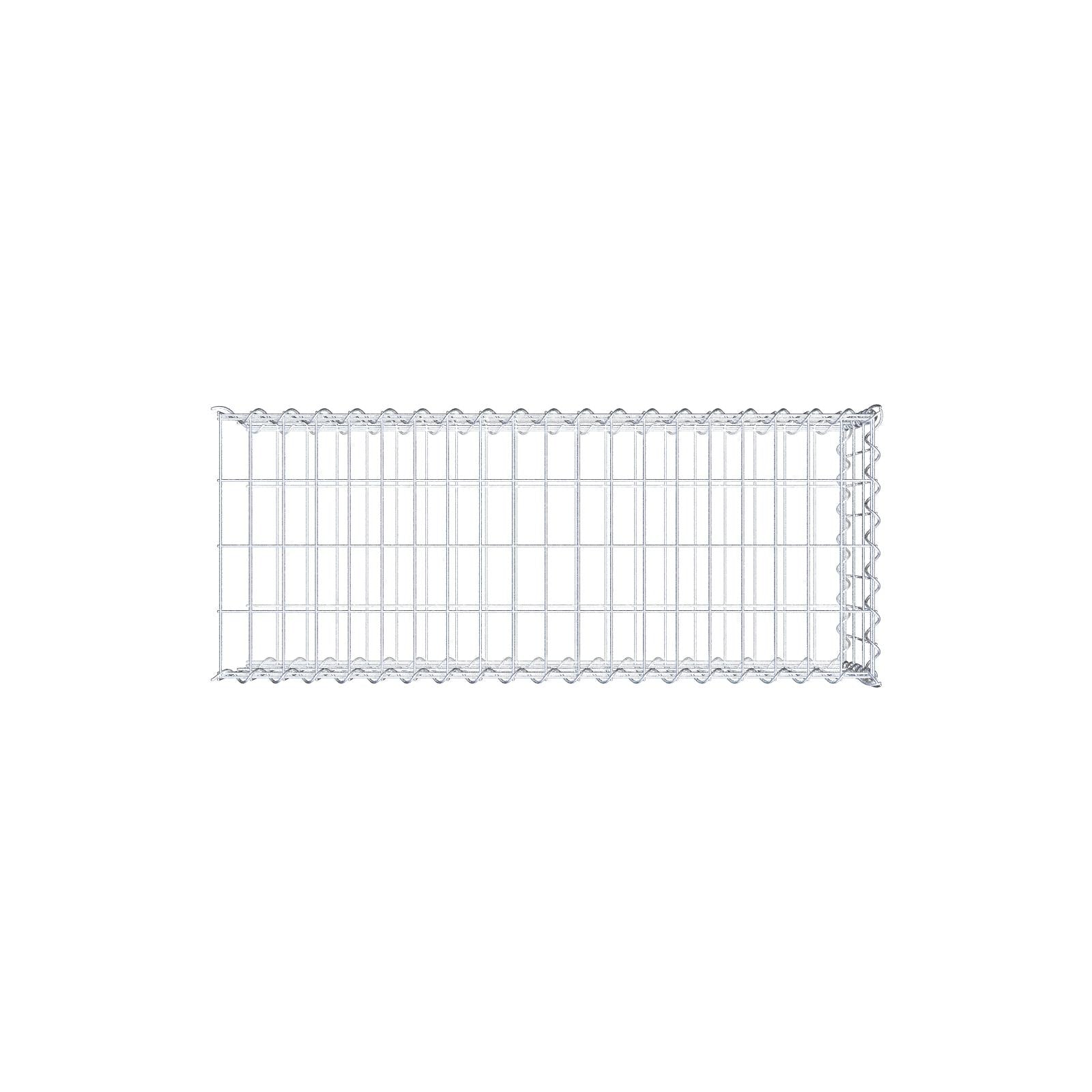 Gabion rapporté type 2 100 cm x 30 cm x 40 cm (L x H x P), mailles 5 cm x 10 cm, spirale