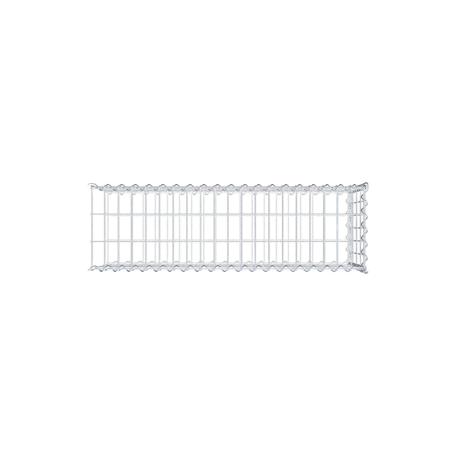 Aangegroeide schanskorf type 2 100 cm x 40 cm x 30 cm (L x H x D), maaswijdte 5 cm x 10 cm, spiraal