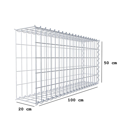 Add-on schanskorf type 2 100 cm x 50 cm x 20 cm (L x H x D), maaswijdte 5 cm x 10 cm, spiraalvormig