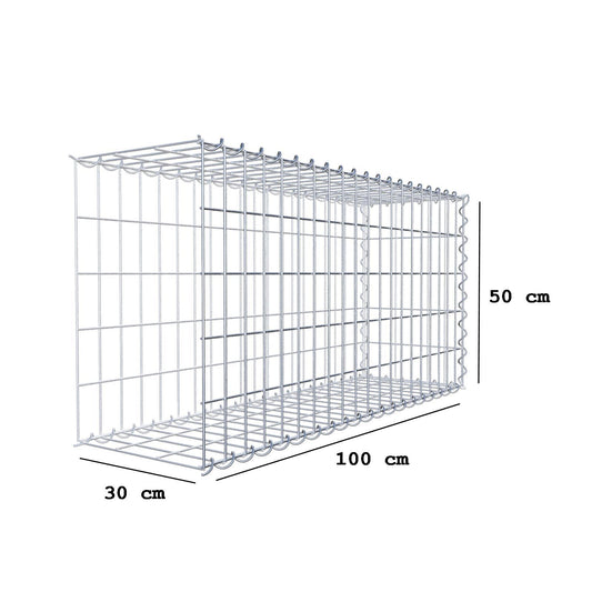 Aangegroeide schanskorf type 2 100 cm x 50 cm x 30 cm (L x H x D), maaswijdte 5 cm x 10 cm, spiraal