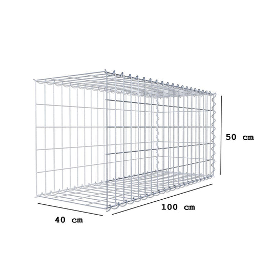 Add-on schanskorf type 2 100 cm x 50 cm x 40 cm (L x H x D), maaswijdte 5 cm x 10 cm, spiraalvormig