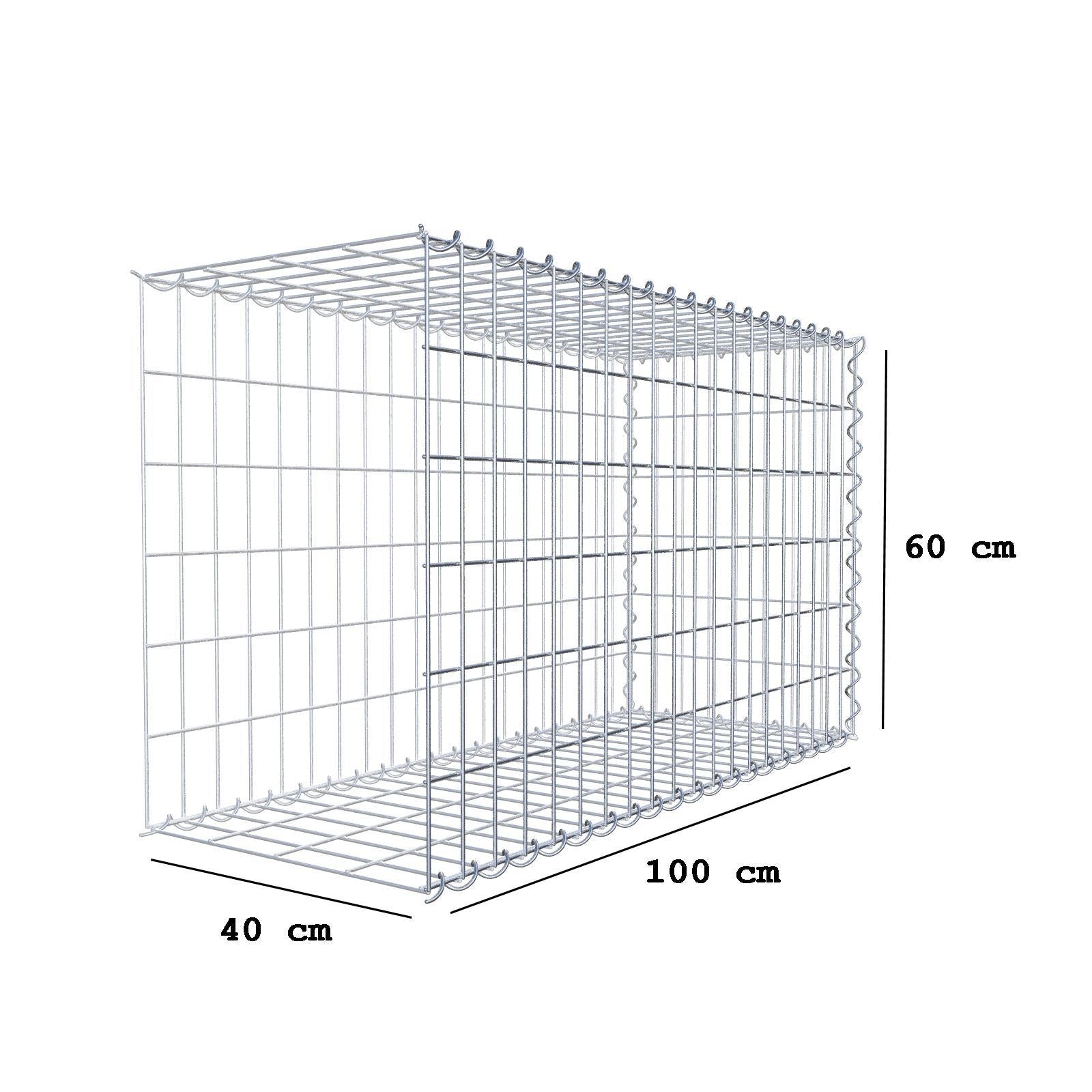 Anbaugabione Typ 2 100 cm x 60 cm x 40 cm (L x H x T), Maschenweite 5 cm x 10 cm, Spirale