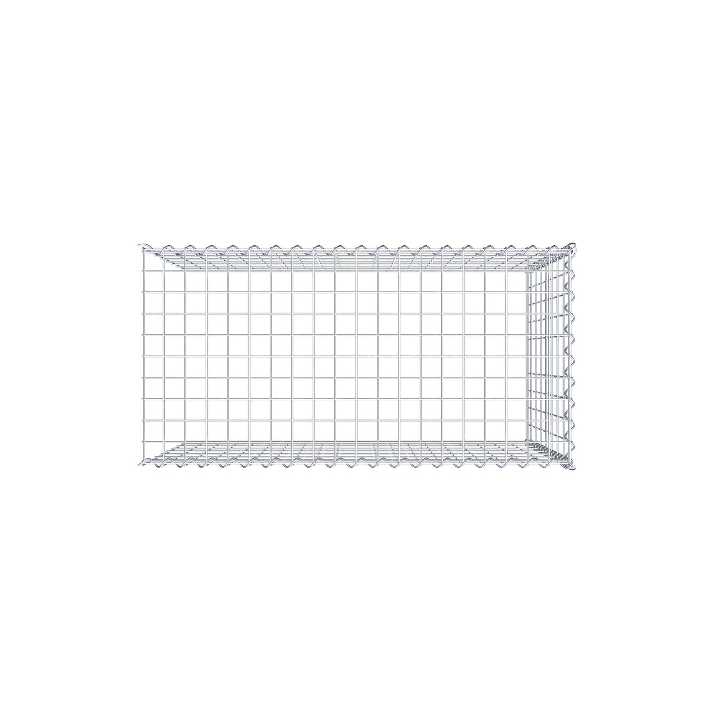 Gabion rapporté type 4 100 cm x 80 cm x 50 cm (L x H x P), mailles 5 cm x 10 cm, spirale
