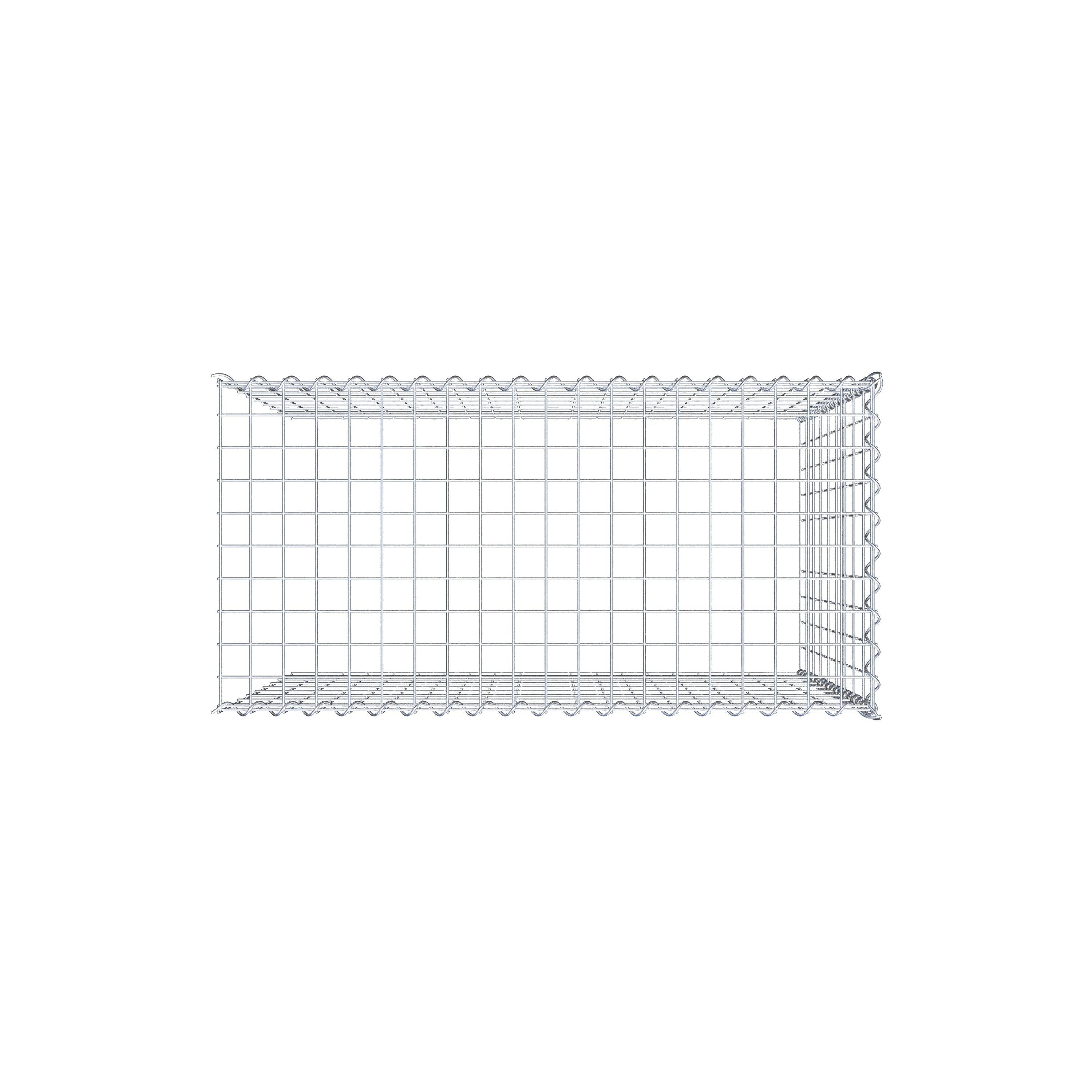 Opvokset gabion type 4 100 cm x 90 cm x 50 cm (L x H x D), maskestørrelse 5 cm x 10 cm, spiral