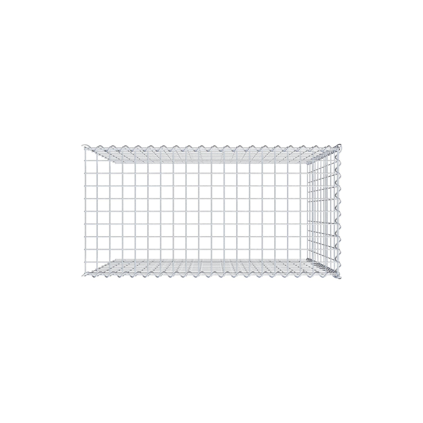 Opvokset gabion type 4 100 cm x 100 cm x 50 cm (L x H x D), maskestørrelse 5 cm x 10 cm, spiral