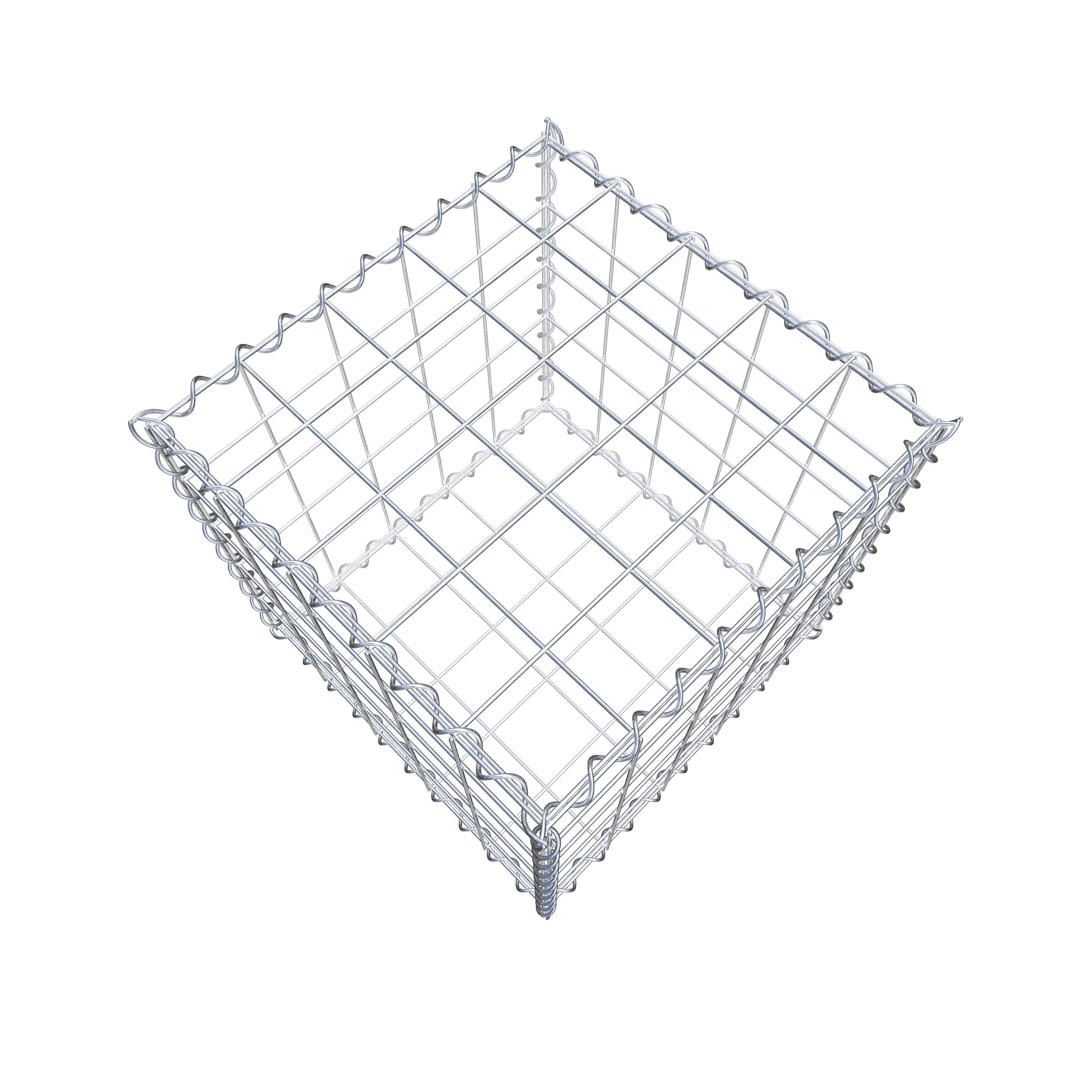 Gabione 50 cm x 50 cm x 50 cm (L x H x T), Maschenweite 10 cm x 10 cm, Spirale