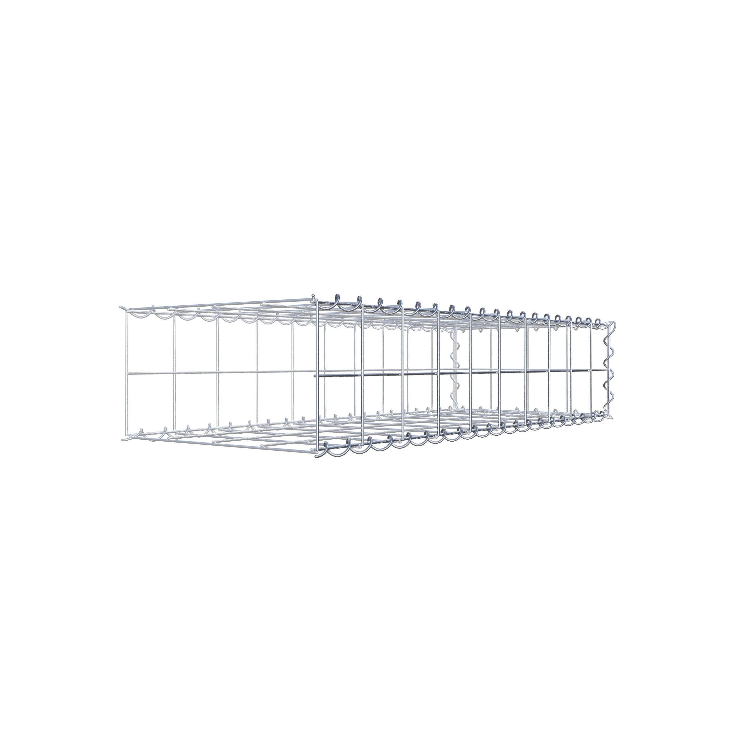 Gabion rapporté type 2 100 cm x 20 cm x 40 cm (L x H x P), mailles 10 cm x 10 cm, spirale