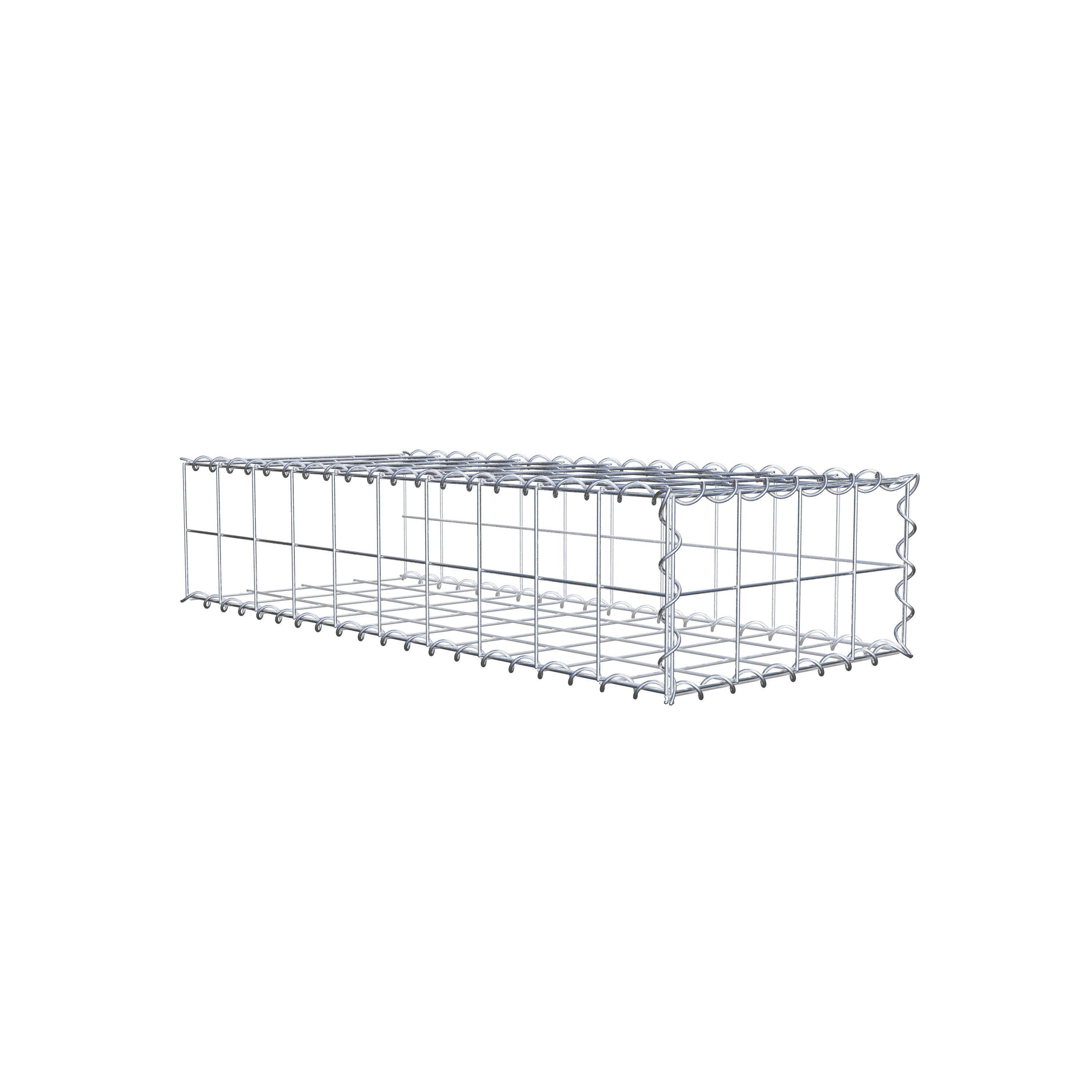 Gabion rapporté type 2 100 cm x 20 cm x 40 cm (L x H x P), mailles 10 cm x 10 cm, spirale
