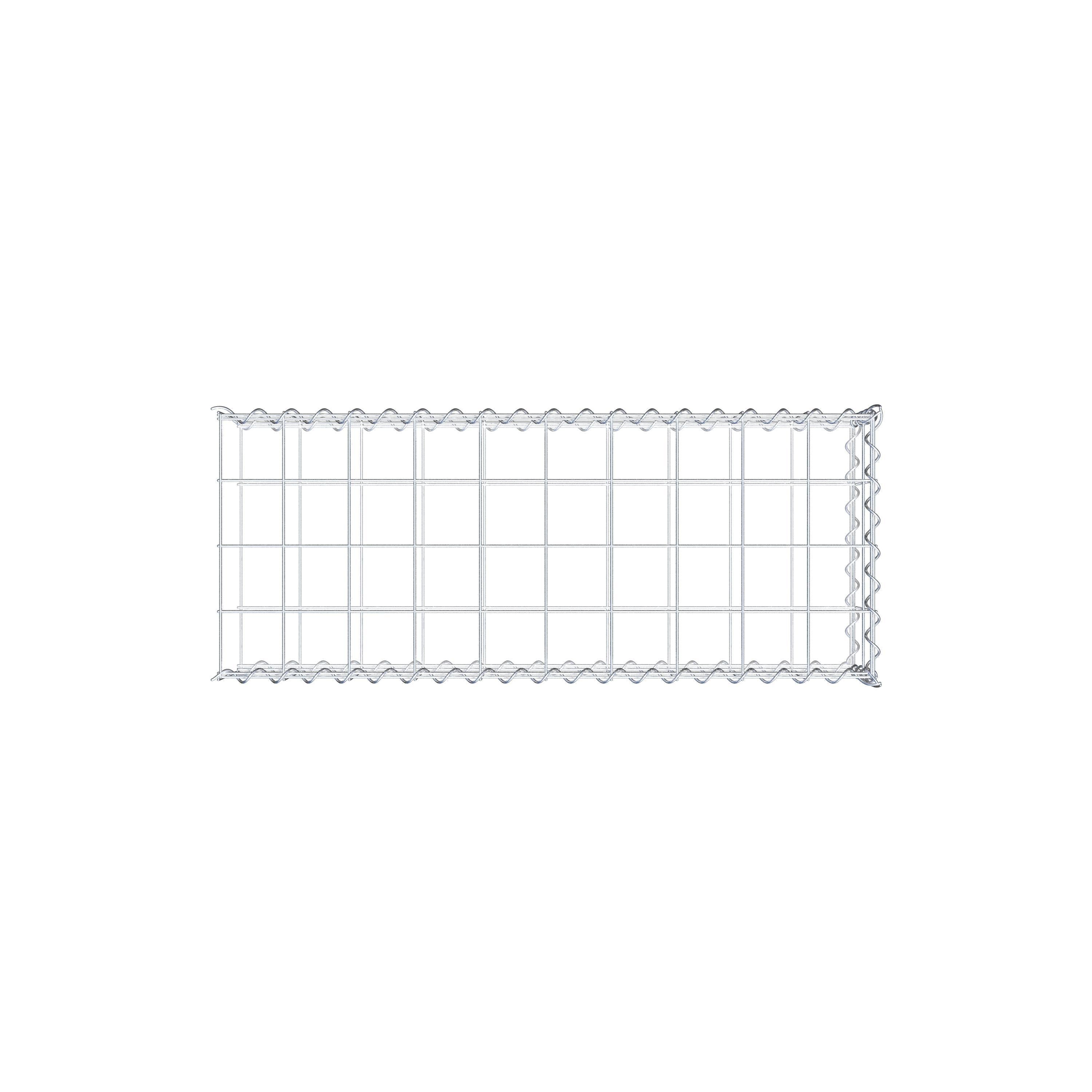 Gabion rapporté type 2 100 cm x 20 cm x 40 cm (L x H x P), mailles 10 cm x 10 cm, spirale