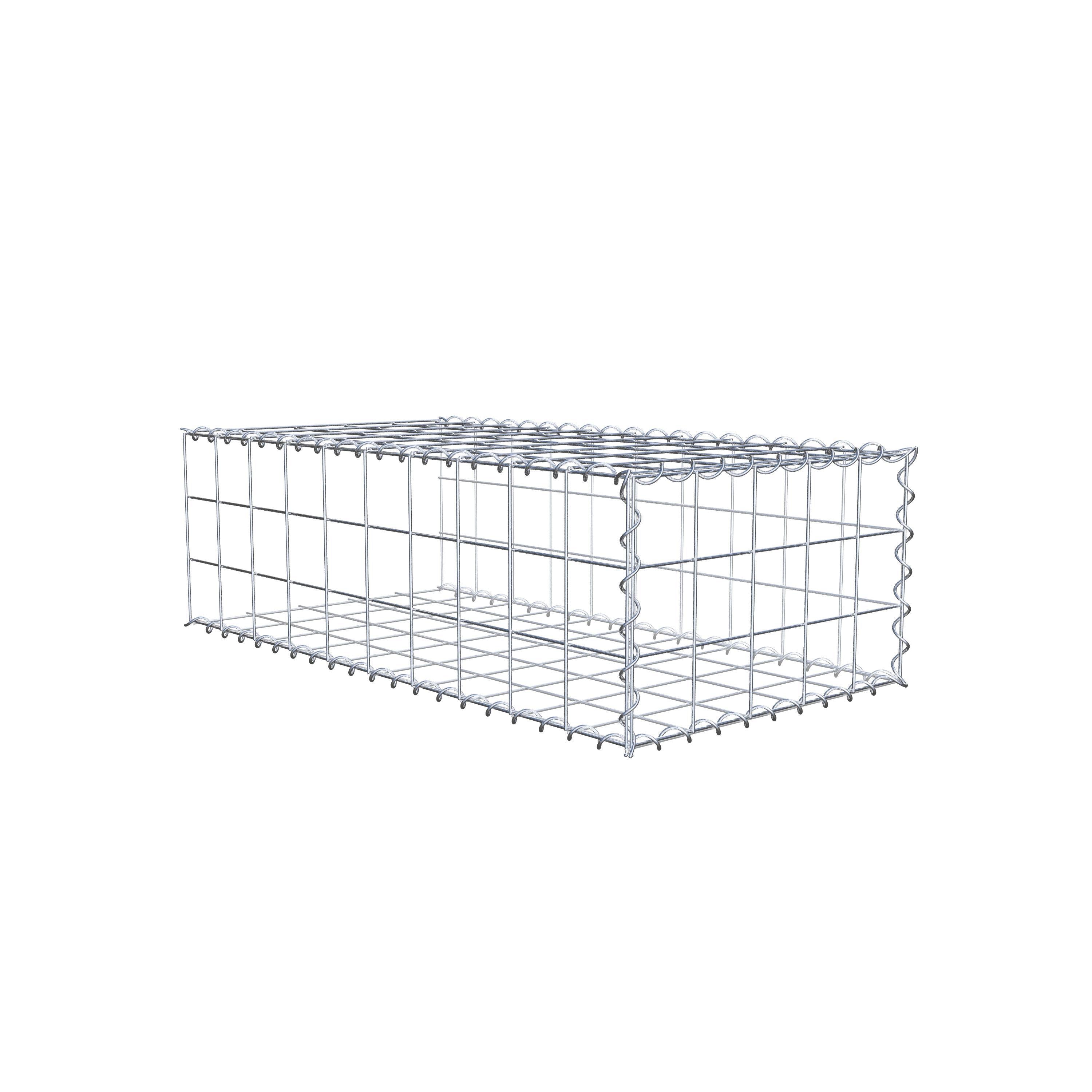 Extra gabion typ 2 100 cm x 30 cm x 50 cm (L x H x D), maskstorlek 10 cm x 10 cm, spiral