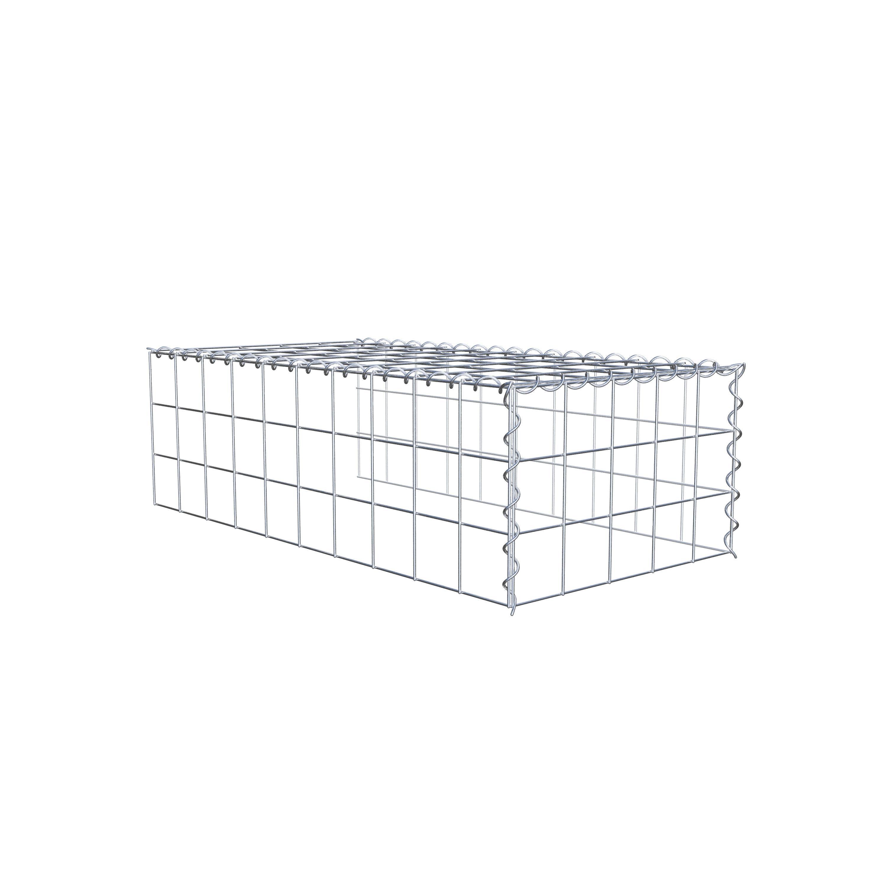 Gavión complementario tipo 4 100 cm x 30 cm x 50 cm (L x A x P), malla 10 cm x 10 cm, espiral