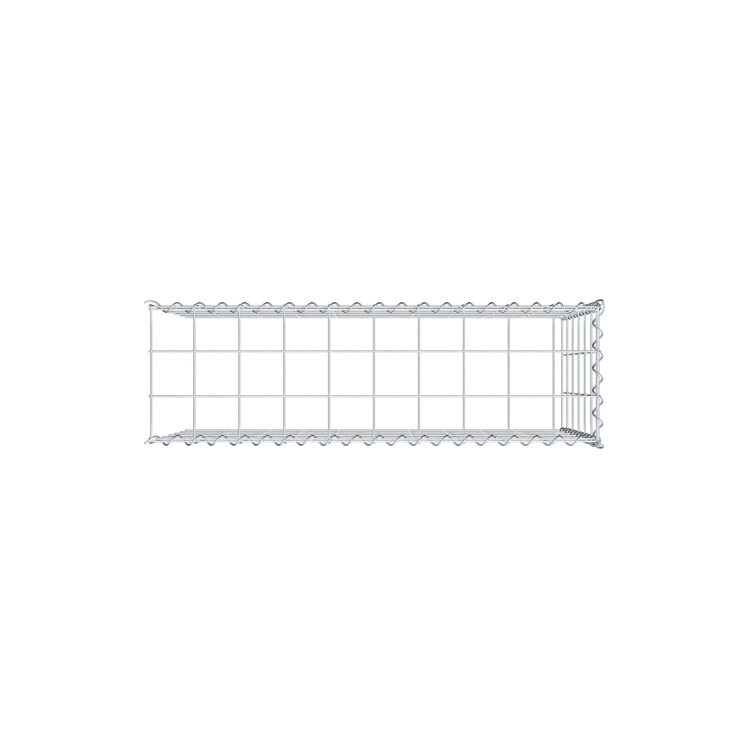 Opvokset gabion type 4 100 cm x 60 cm x 30 cm (L x H x D), maskestørrelse 10 cm x 10 cm, spiral