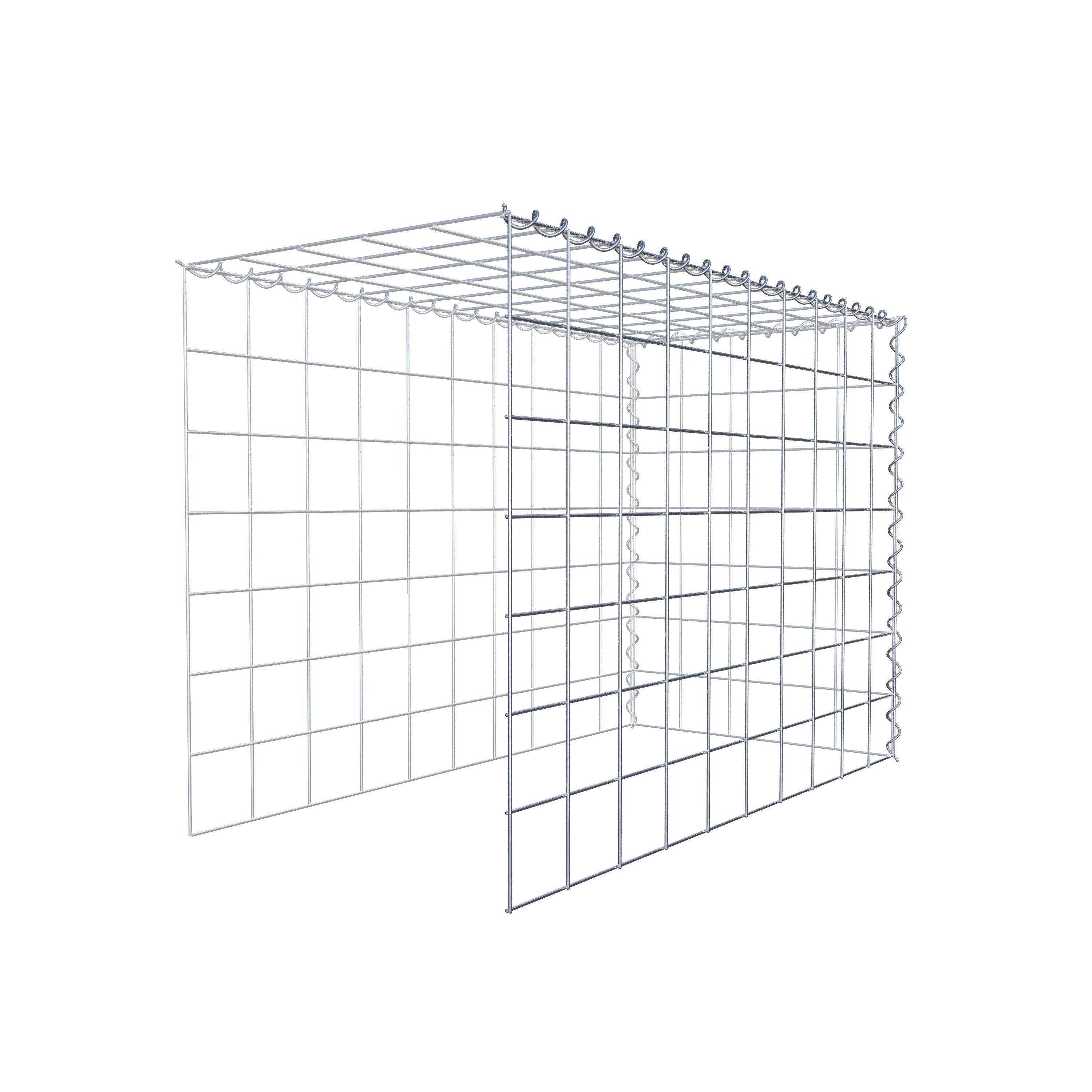 Opvokset gabion type 4 100 cm x 70 cm x 50 cm (L x H x D), maskestørrelse 10 cm x 10 cm, spiral