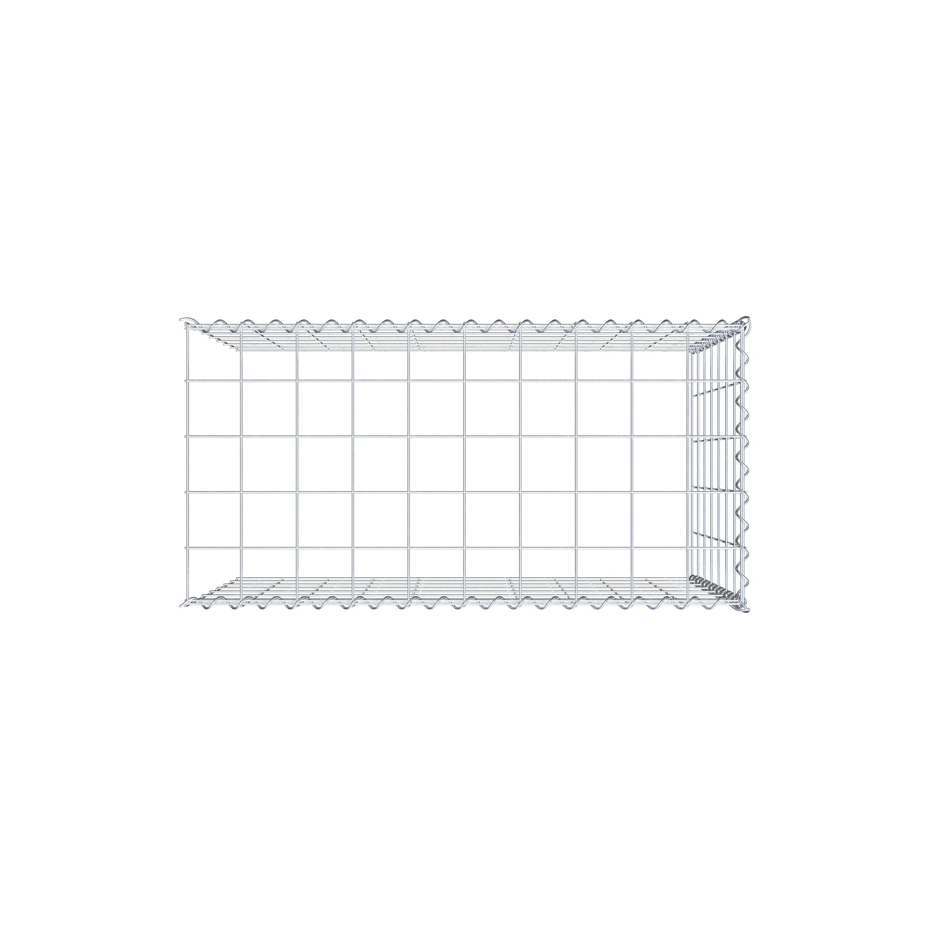 Opvokset gabion type 4 100 cm x 70 cm x 50 cm (L x H x D), maskestørrelse 10 cm x 10 cm, spiral