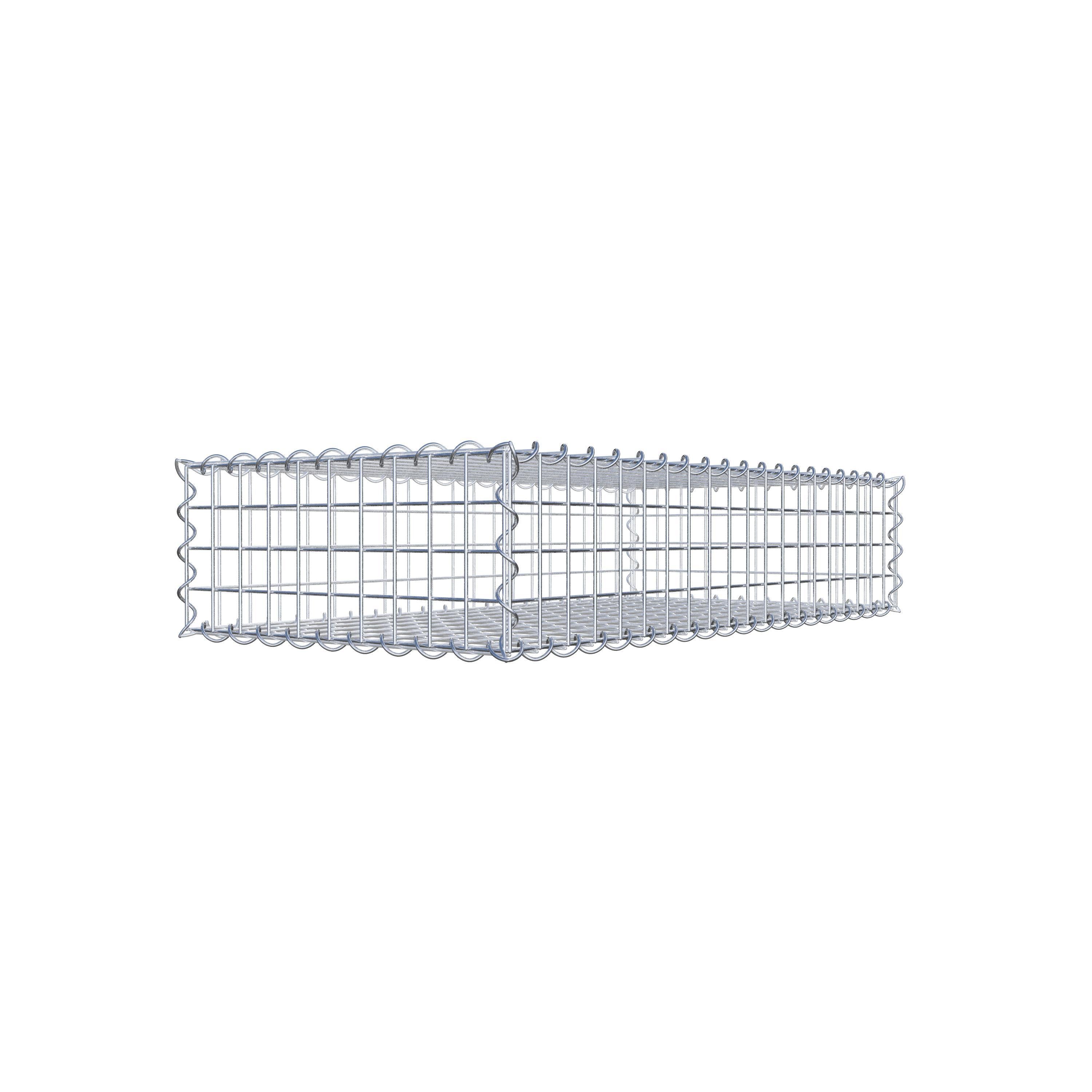 Gabion 100 cm x 20 cm x 50 cm (L x H x D), maskstorlek 5 cm x 5 cm, spiral