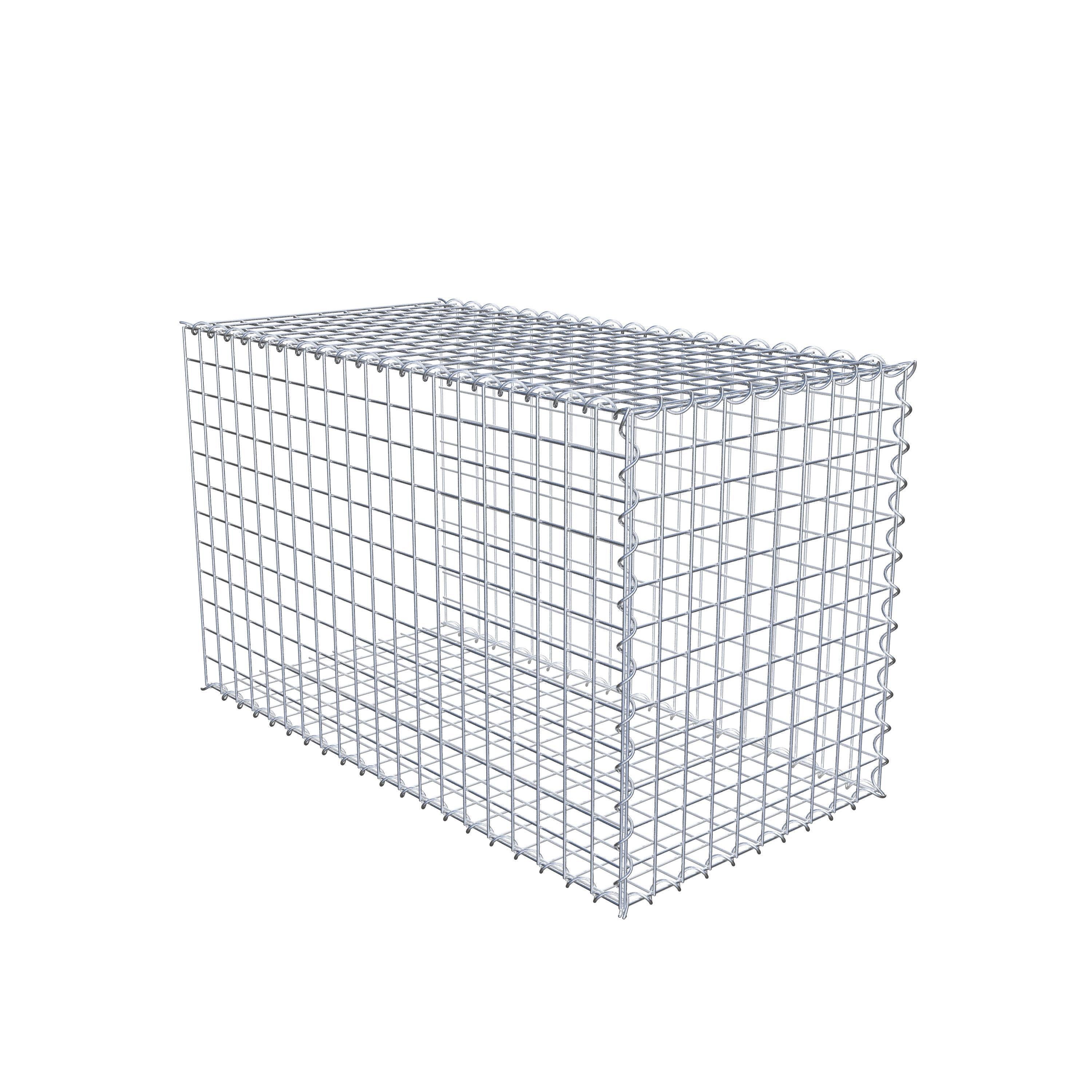 Opbouw schanskorf type 2 100 cm x 60 cm x 50 cm (L x H x D), maaswijdte 5 cm x 5 cm, spiraalvormig