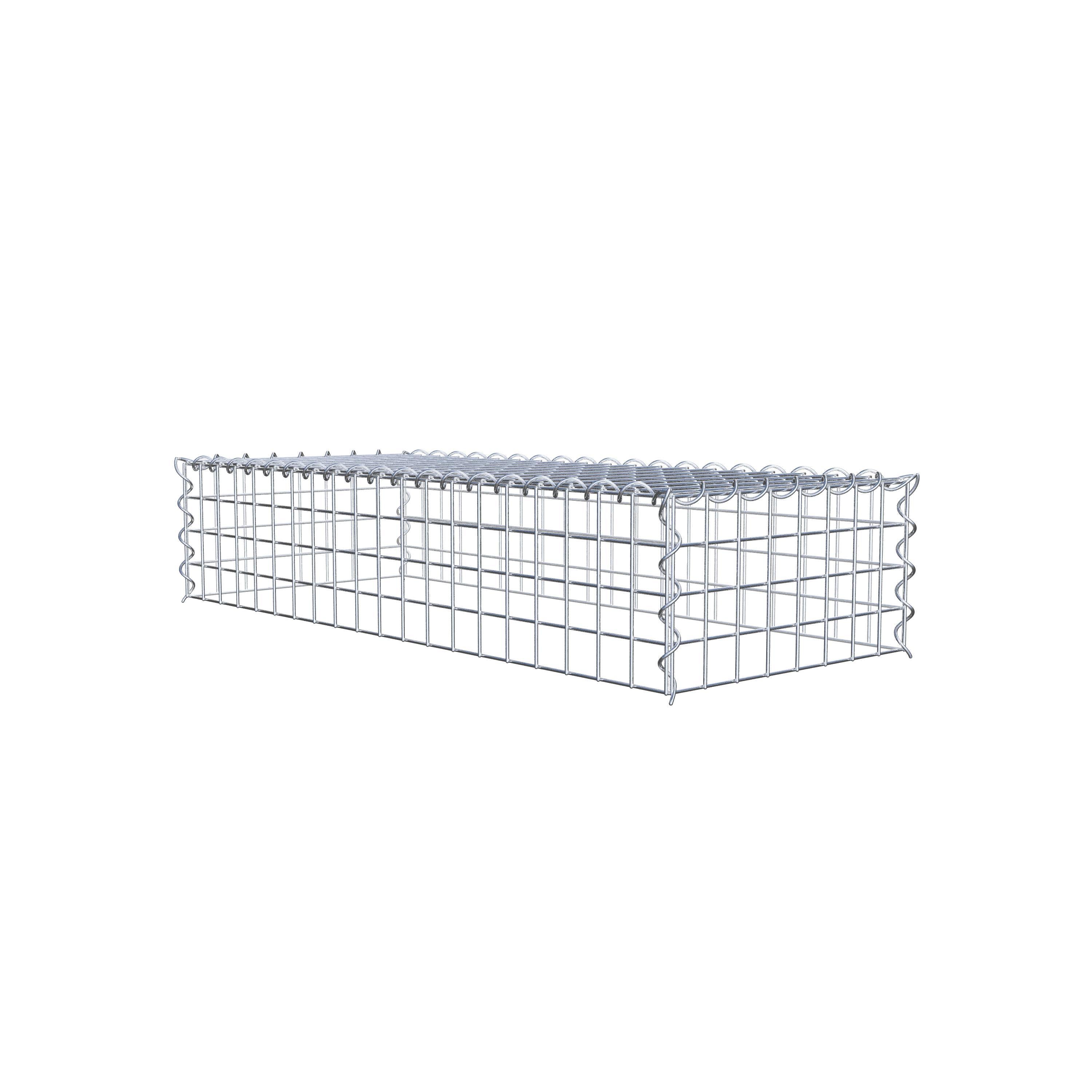 Gabion rapporté type 3 100 cm x 20 cm x 40 cm (L x H x P), mailles 5 cm x 5 cm, spirale