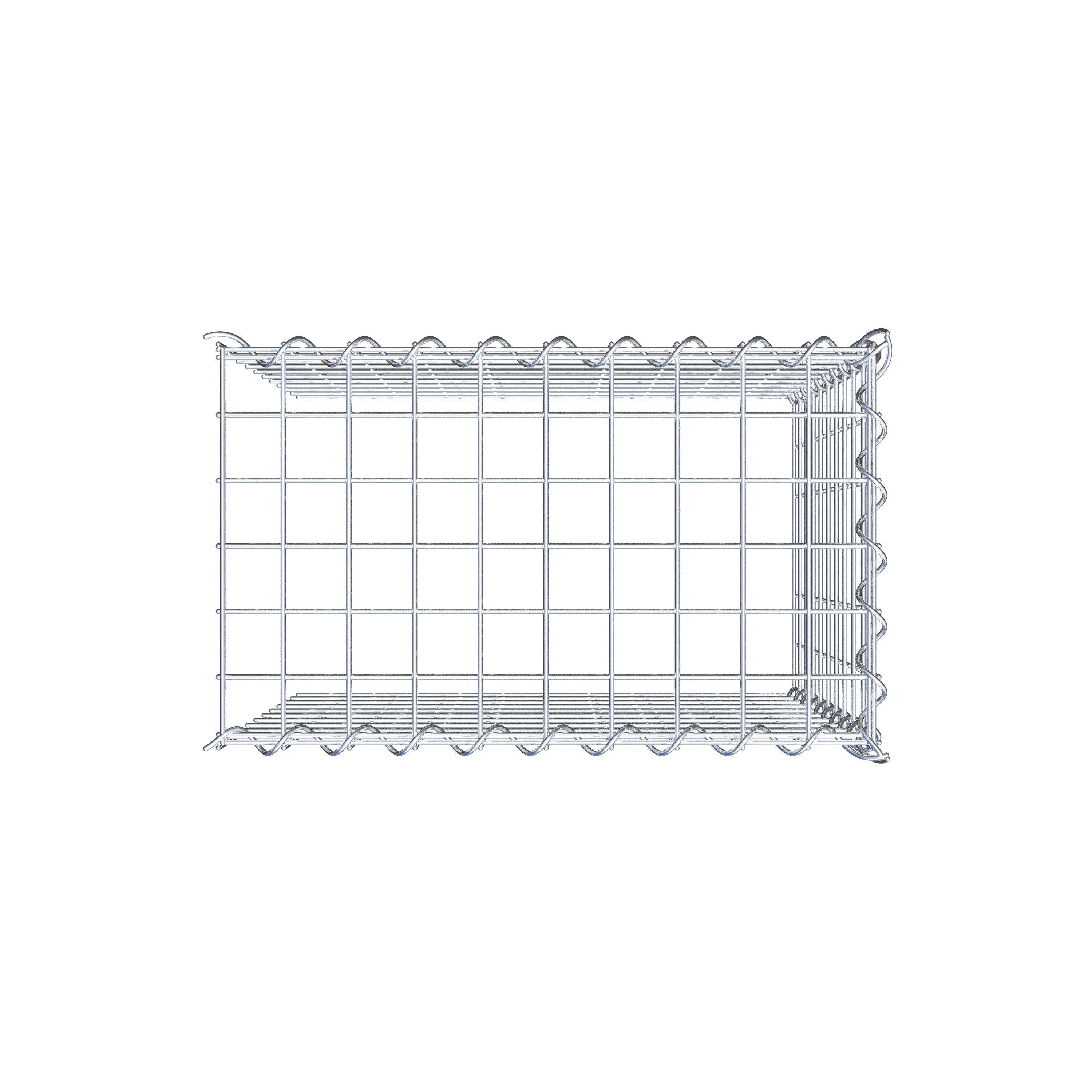 Opvokset gabion type 4 50 cm x 50 cm x 30 cm (L x H x D), maskestørrelse 5 cm x 5 cm, spiral