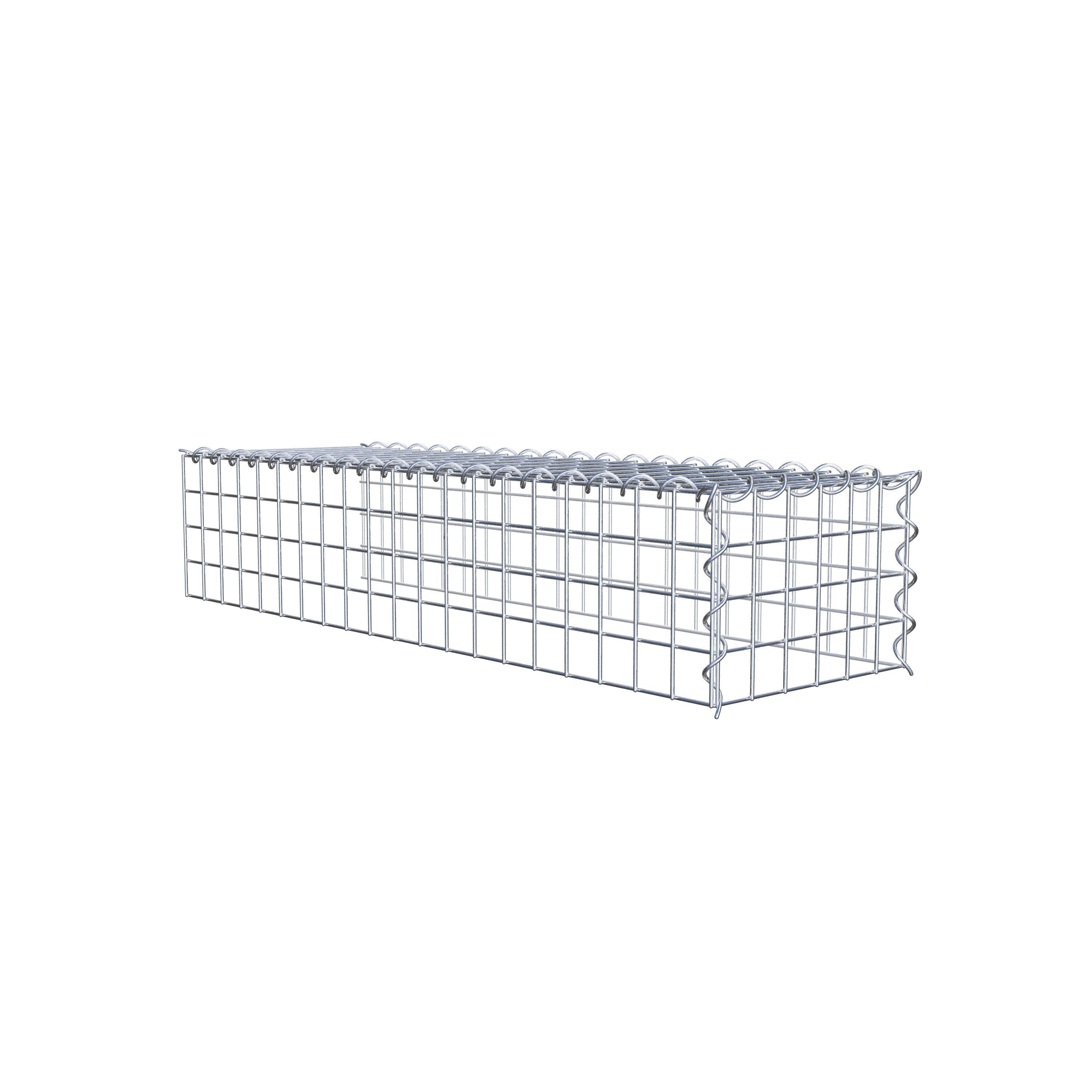 Udvokset gabion type 4 100 cm x 20 cm x 30 cm (L x H x D), maskestørrelse 5 cm x 5 cm, spiral