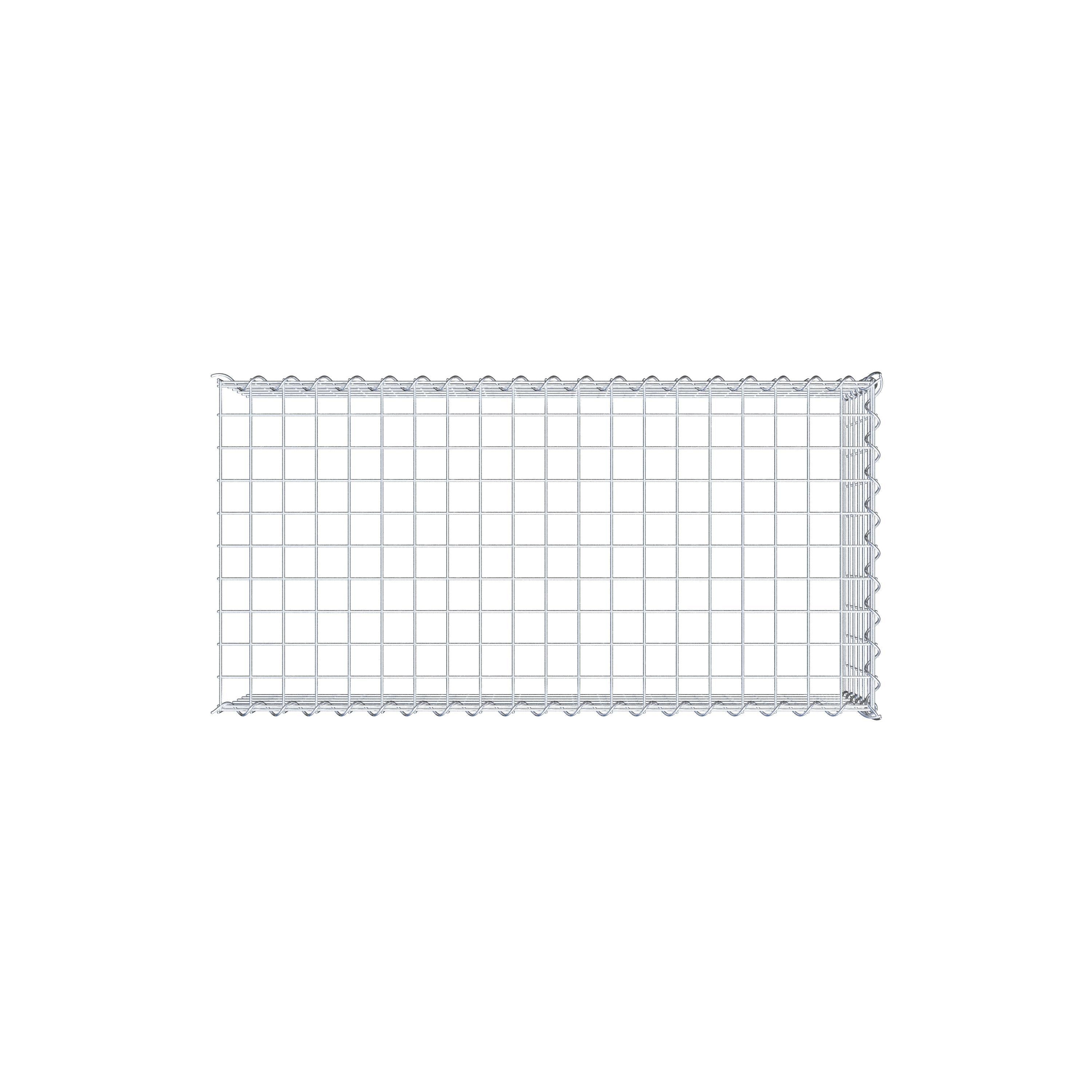 Opvokset gabion type 4 100 cm x 30 cm x 50 cm (L x H x D), maskestørrelse 5 cm x 5 cm, spiral