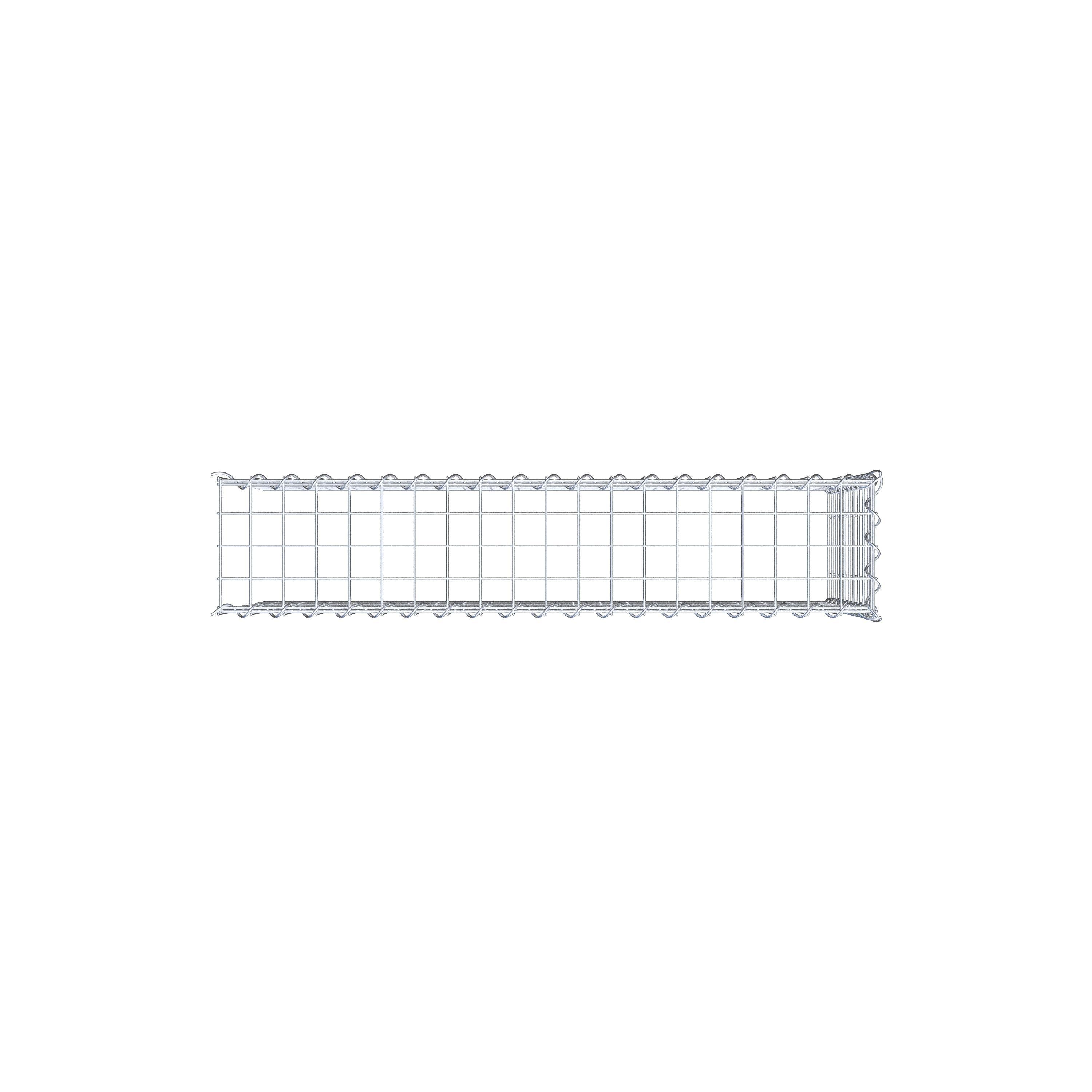 Opvokset gabion type 4 100 cm x 50 cm x 20 cm (L x H x D), maskestørrelse 5 cm x 5 cm, spiral