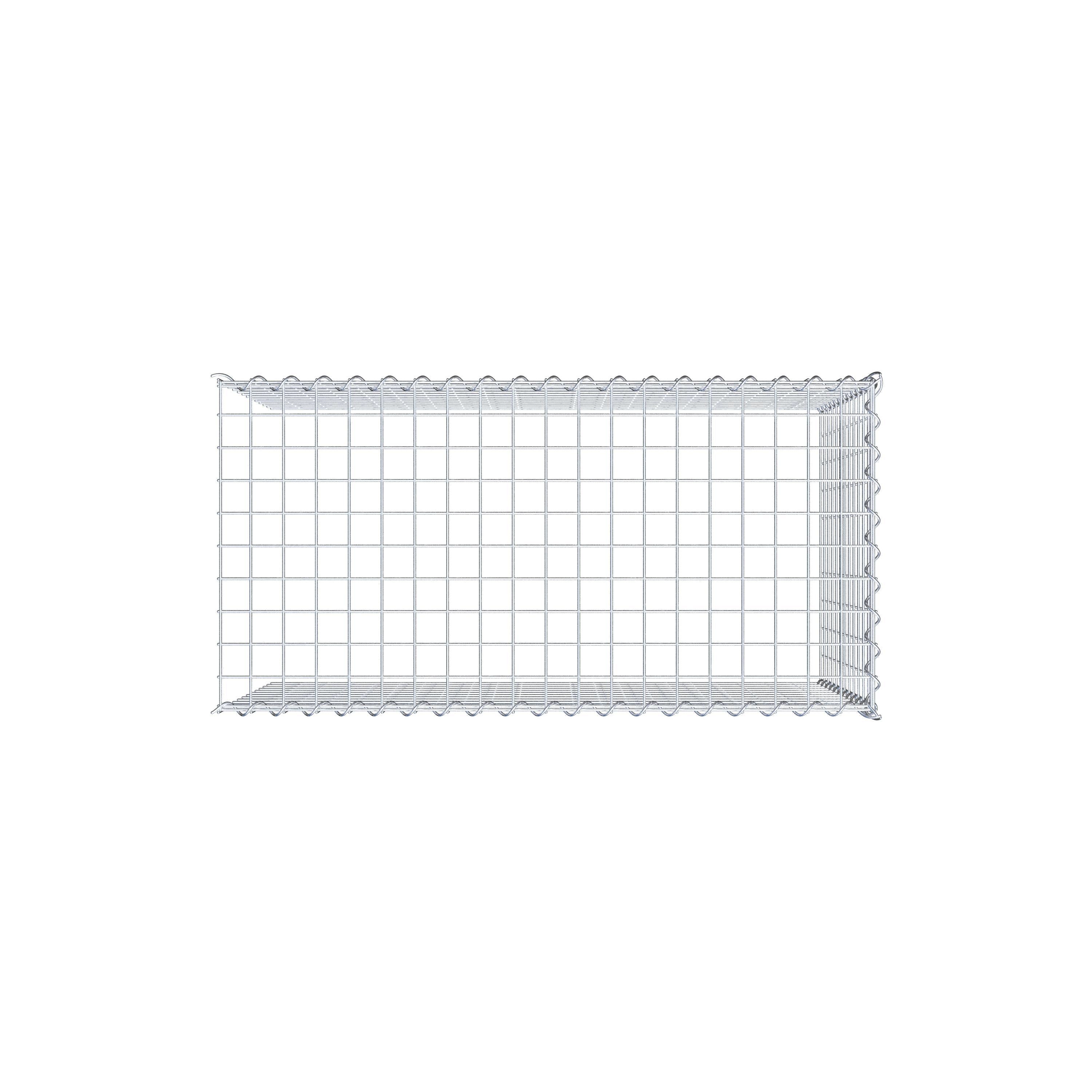 Opvokset gabion type 4 100 cm x 60 cm x 50 cm (L x H x D), maskestørrelse 5 cm x 5 cm, spiral