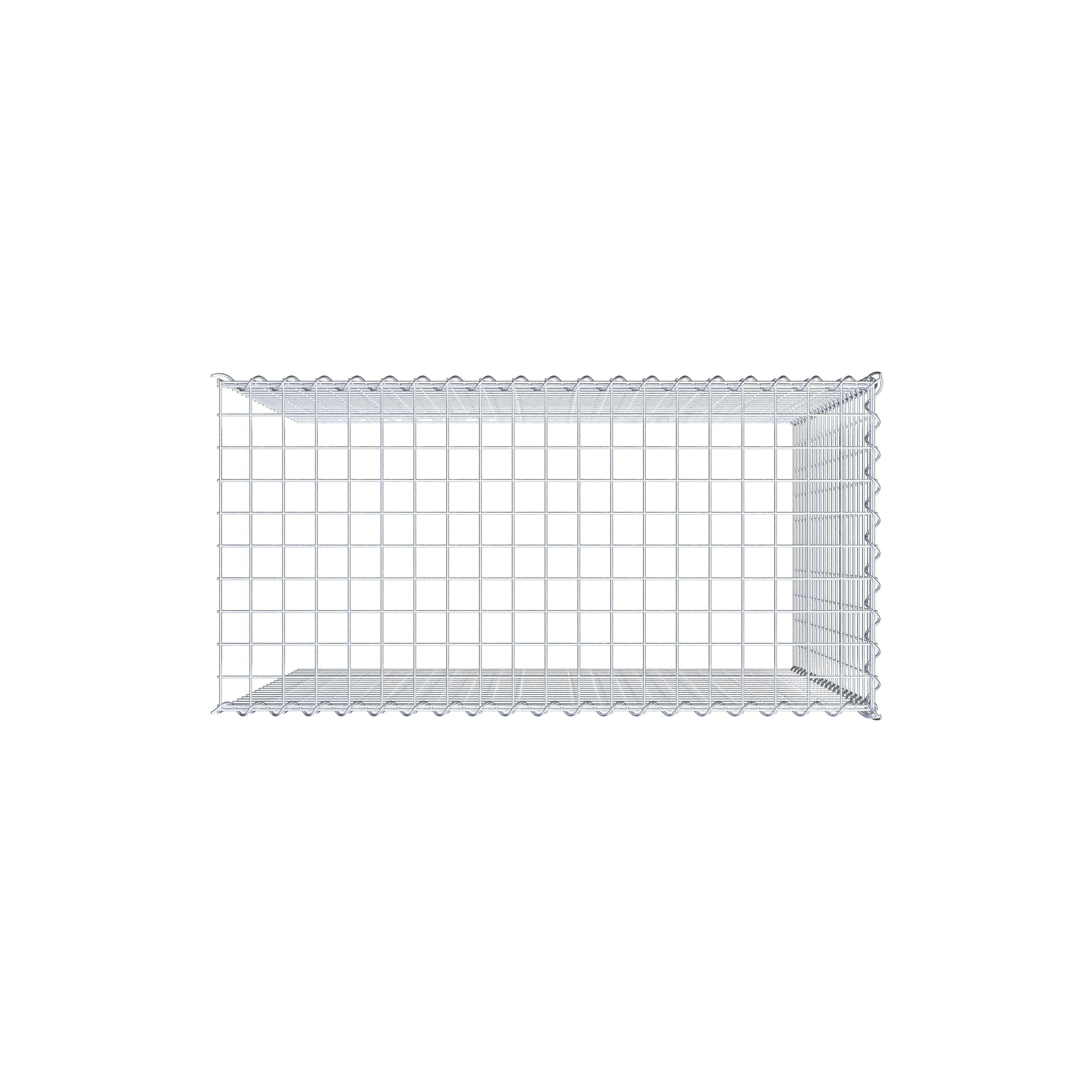 Gabião tipo 4 100 cm x 100 cm x 50 cm (C x A x P), malhagem 5 cm x 5 cm, espiral