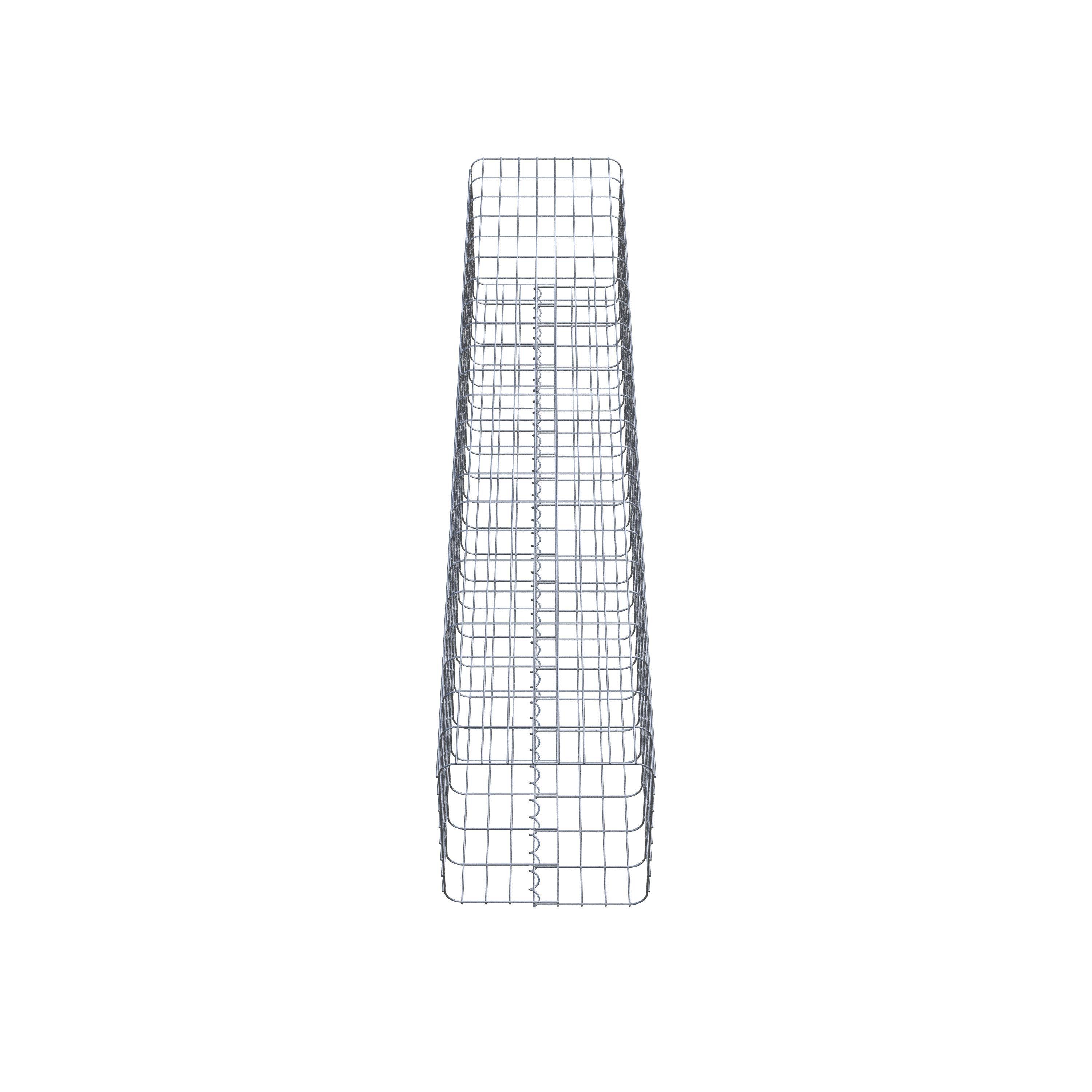 Schanskorfkolom hoekig 42 cm x 42 cm, 230 cm hoog, MW 5 cm x 10 cm