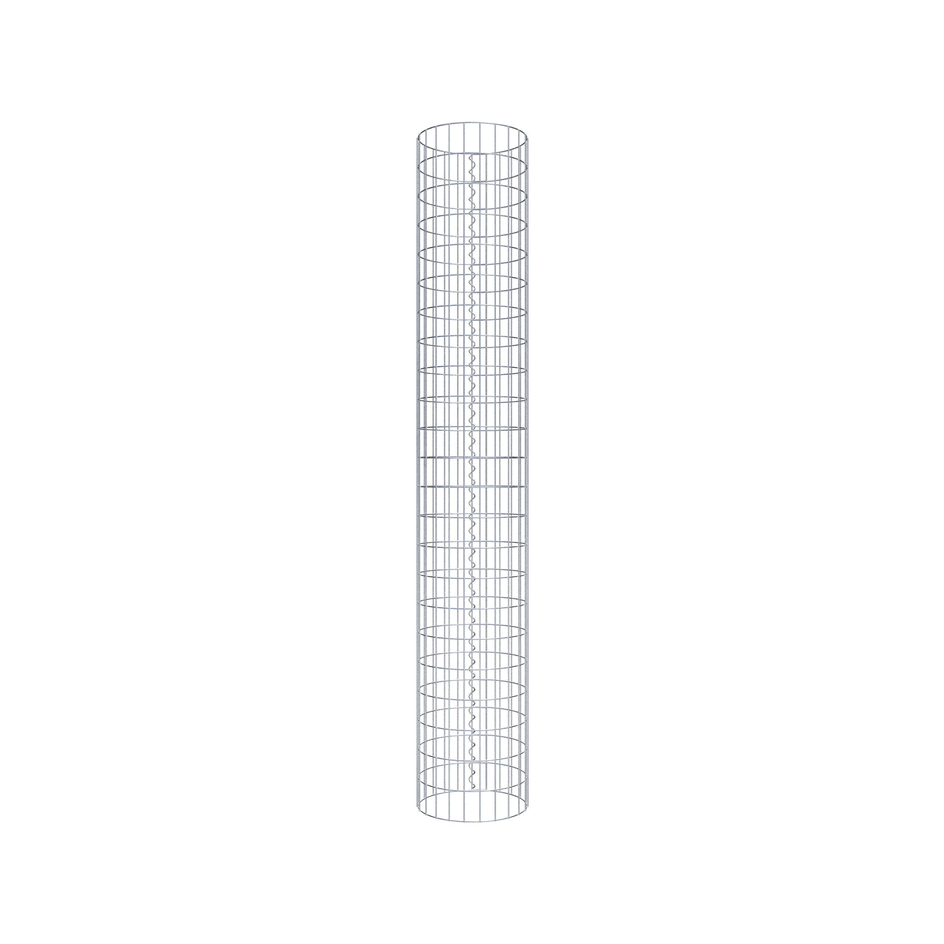 Colonne de gabion ronde 37 cm de diamètre, 230 cm de hauteur, maille 5 cm x 10 cm