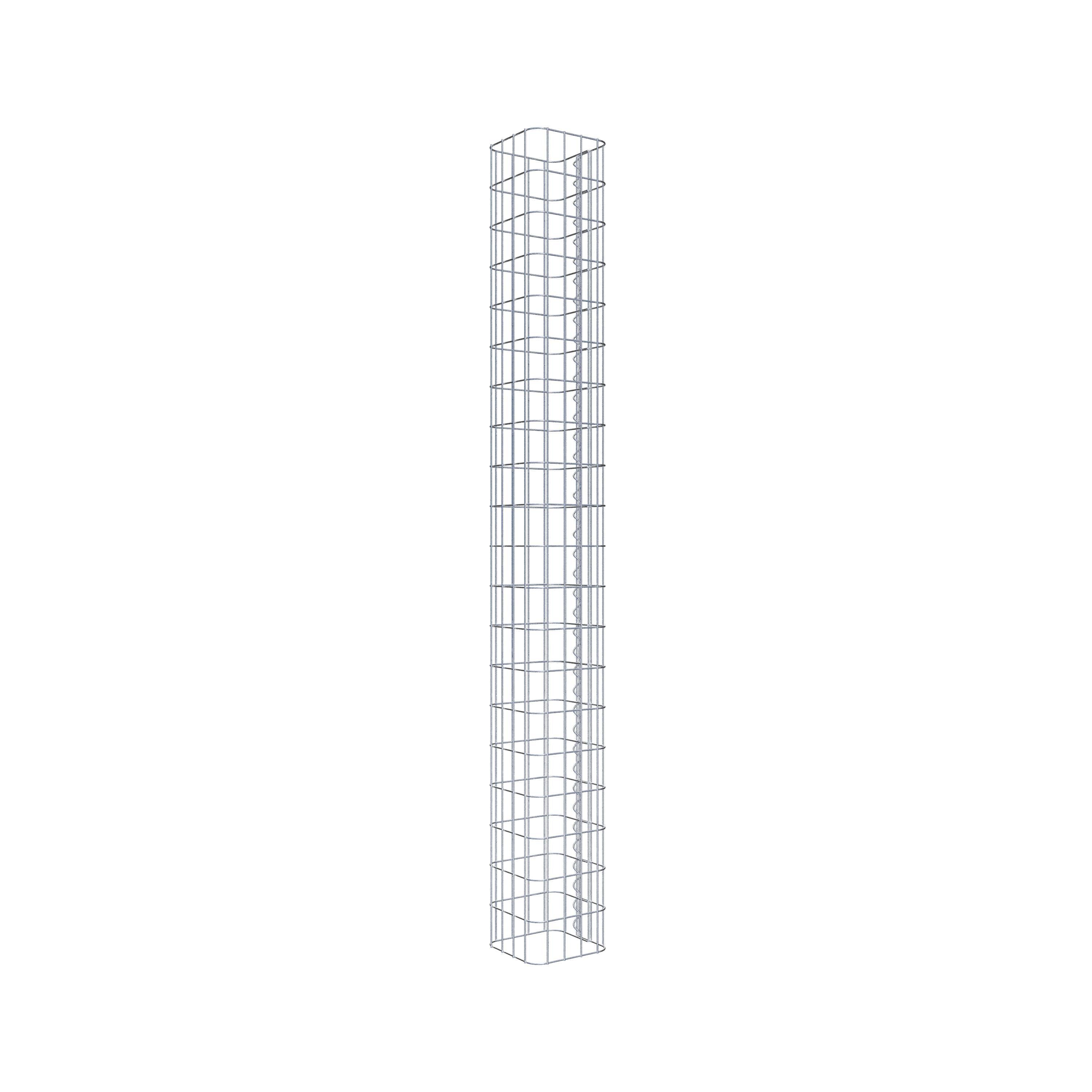 Colonne de gabion carrée galvanisée à chaud, 22 cm x 22 cm, hauteur 200 cm, MW 5 cm x 10 cm