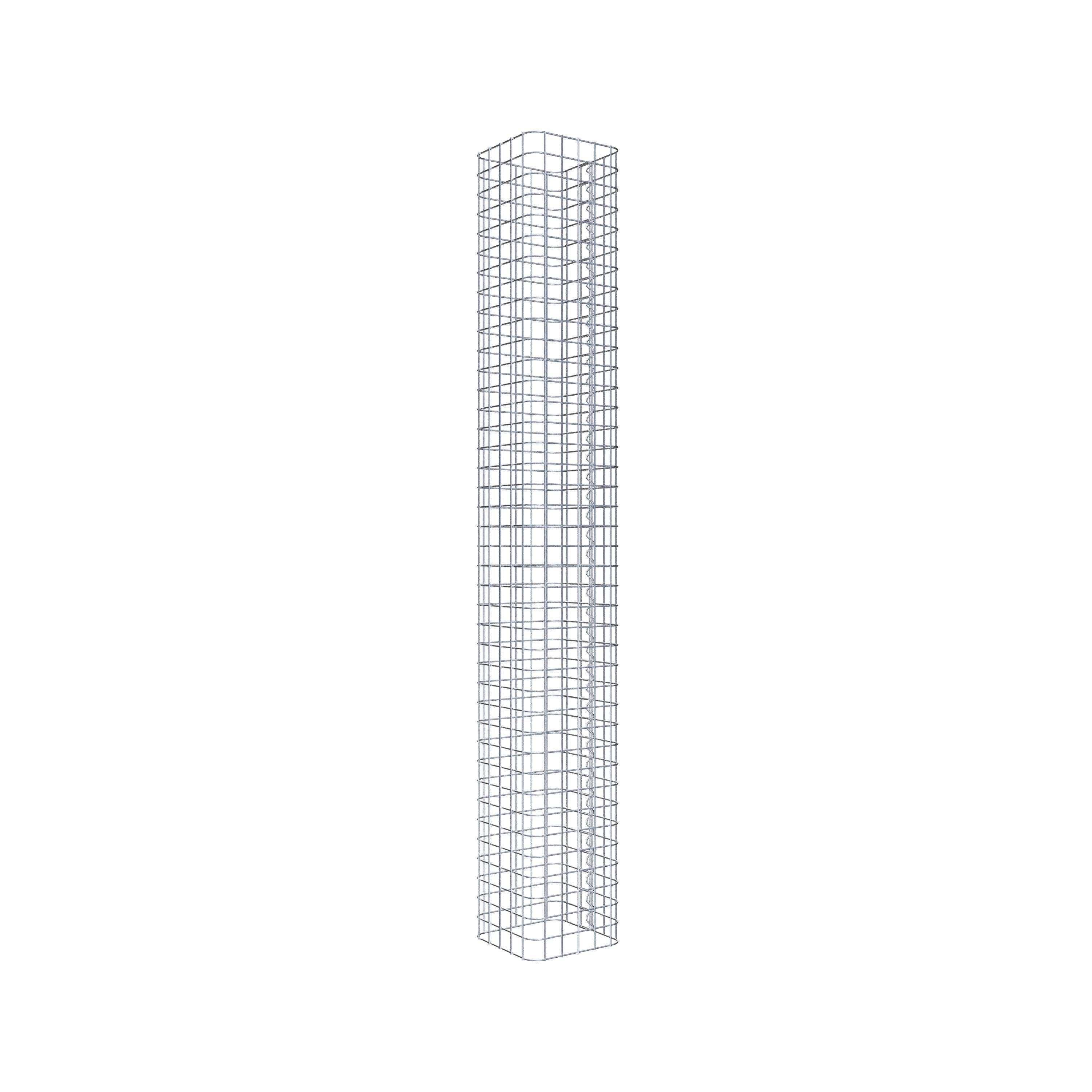 Colonne de gabion carrée galvanisée à chaud, 27 cm x 27 cm, 200 cm de hauteur, MW 5 cm x 5 cm