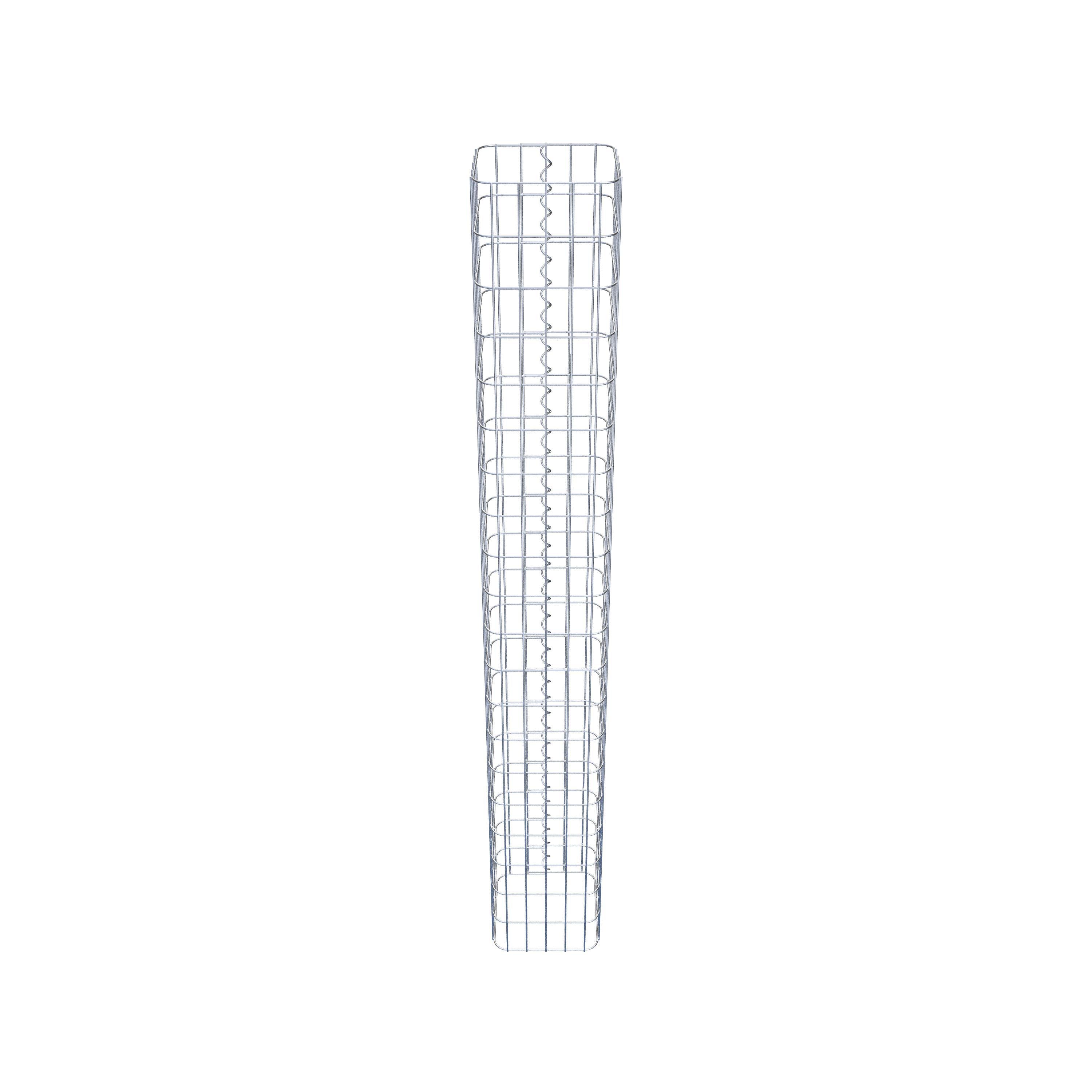 Colonne de gabion carrée galvanisée à chaud, 27 cm x 27 cm, 200 cm de hauteur, MW 5 cm x 10 cm