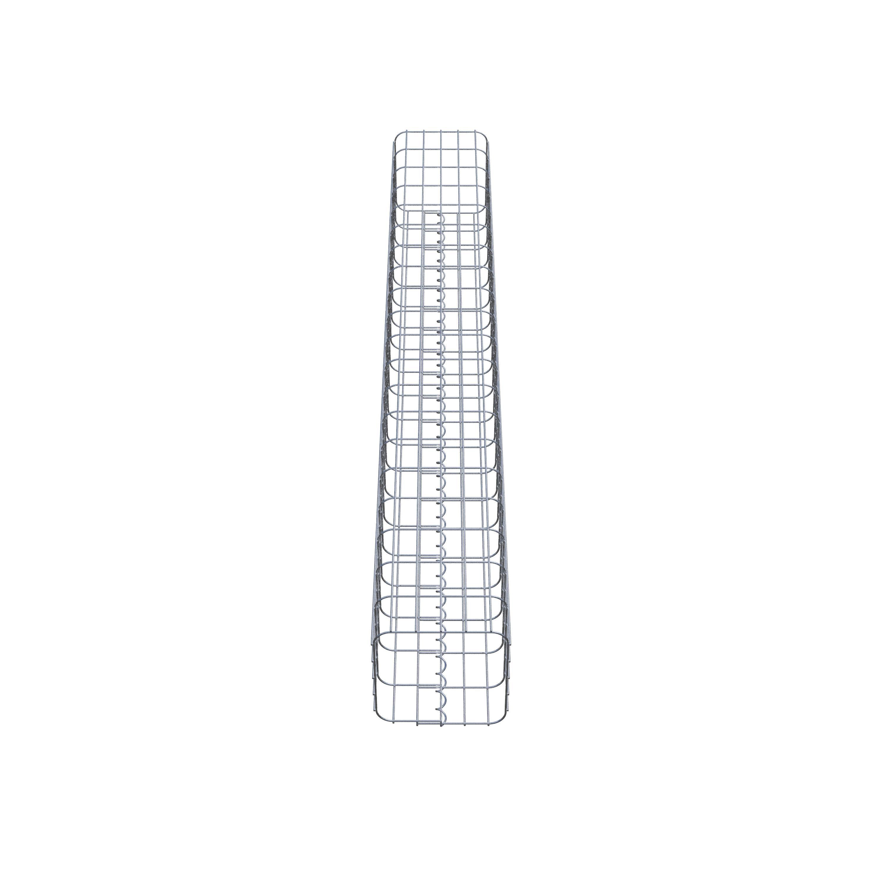 Colonne de gabion carrée galvanisée à chaud, 27 cm x 27 cm, 200 cm de hauteur, MW 5 cm x 10 cm