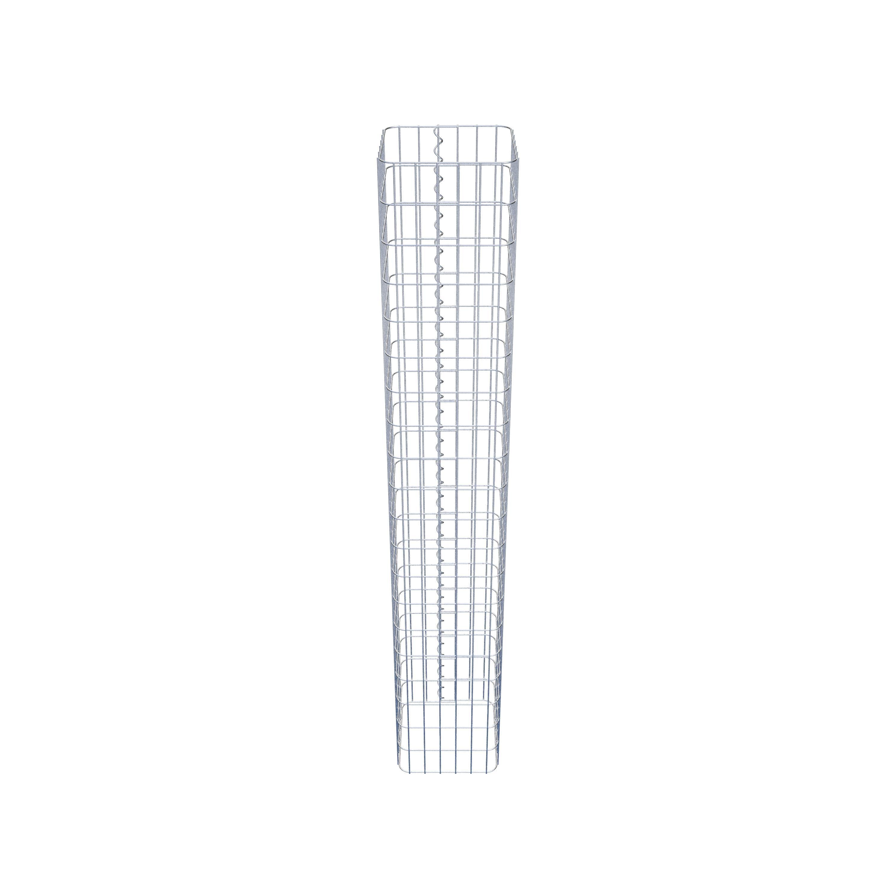 Colonne de gabion carrée galvanisée à chaud, 32 cm x 32 cm, 200 cm de hauteur, MW 5 x 10 cm