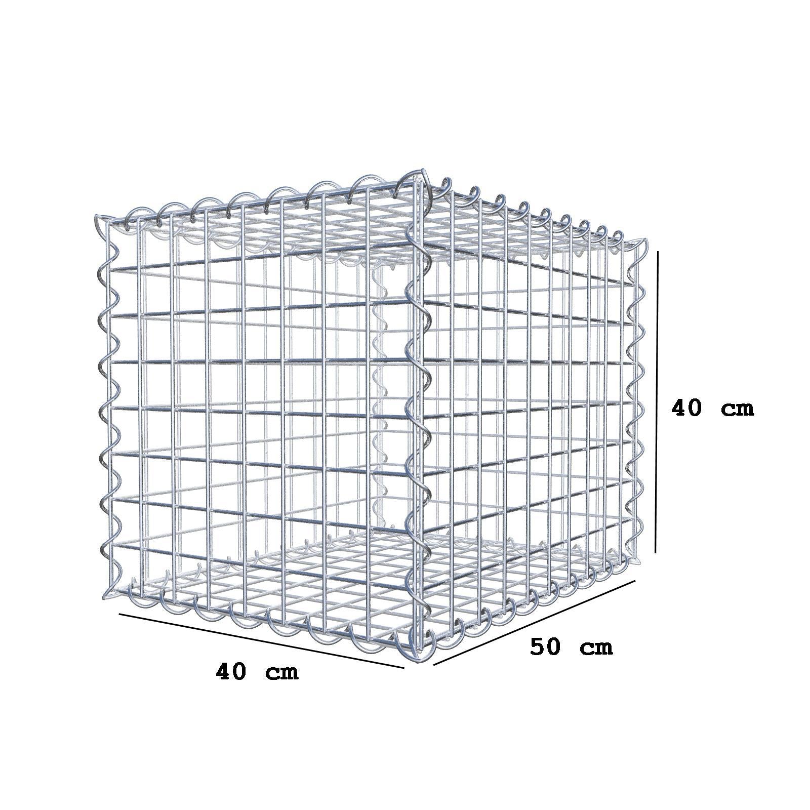 Gabione 50 cm x 40 cm x 40 cm (L x H x T), Maschenweite 5 cm x 5 cm, Spirale