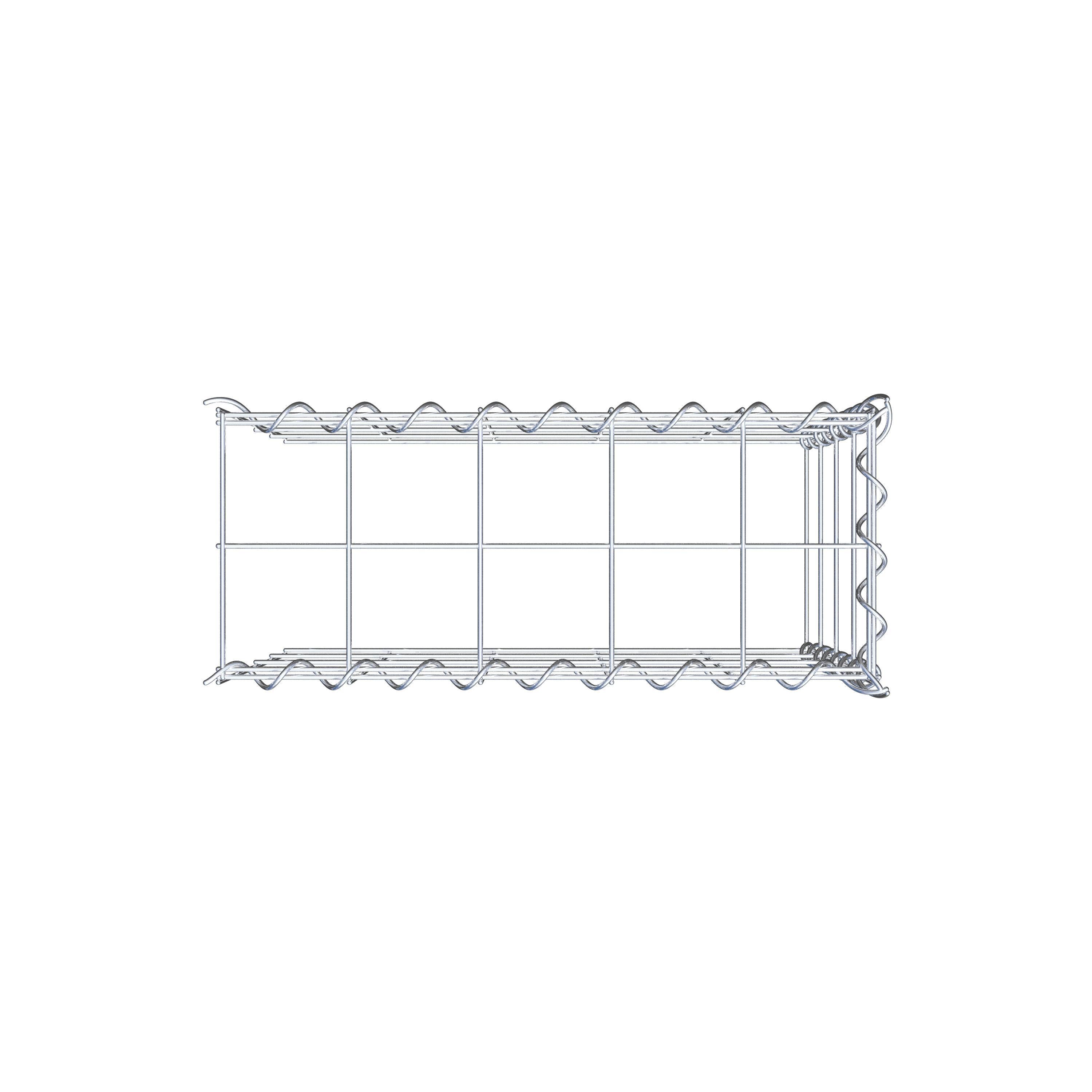 Opvokset gabion type 4 50 cm x 40 cm x 20 cm (L x H x D), maskestørrelse 10 cm x 10 cm, spiral