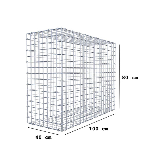 Gabion 100 cm x 80 cm x 40 cm (L x H x D), maskstorlek 5 x 5 cm, spiralring